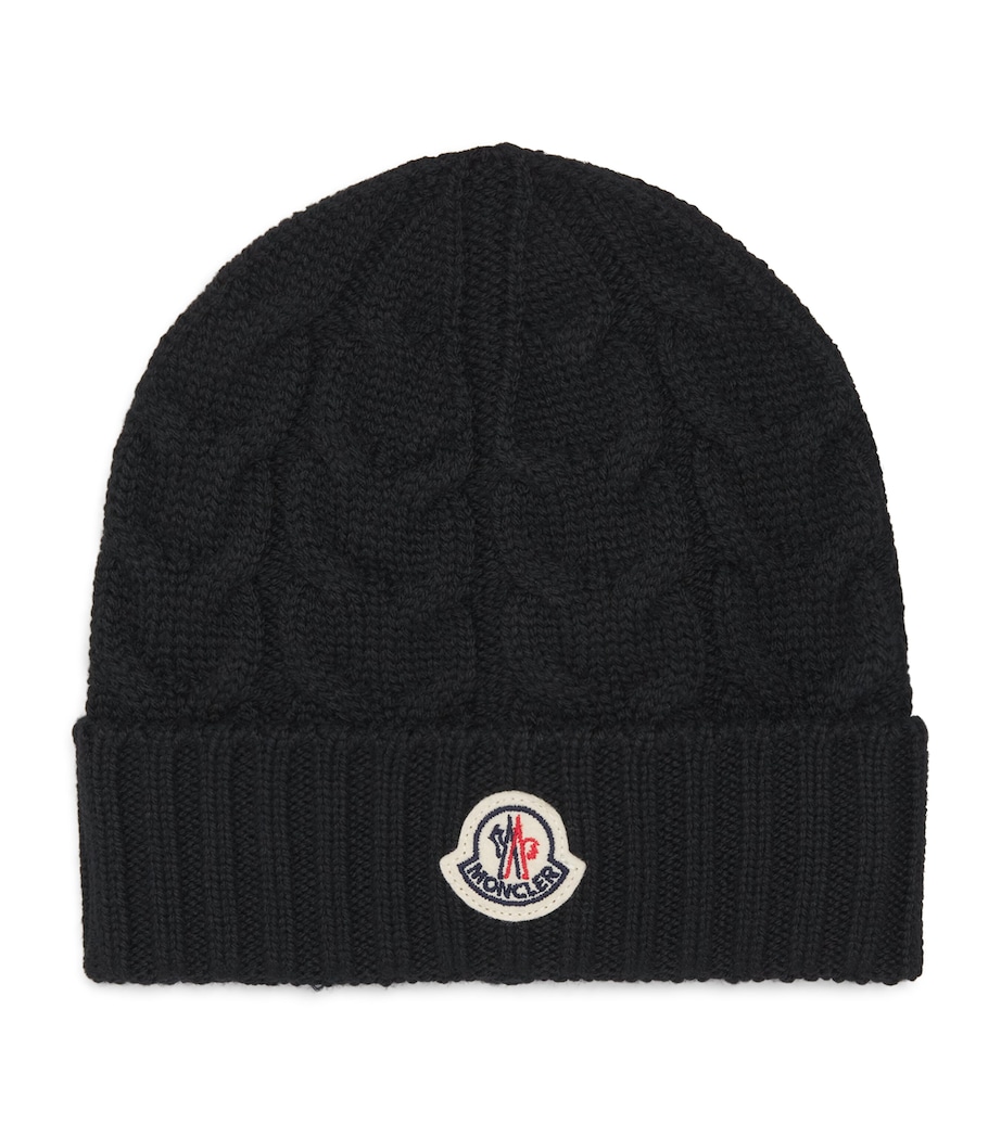 Moncler Enfant Virgin Wool Cable-Knit Beanie Image 1