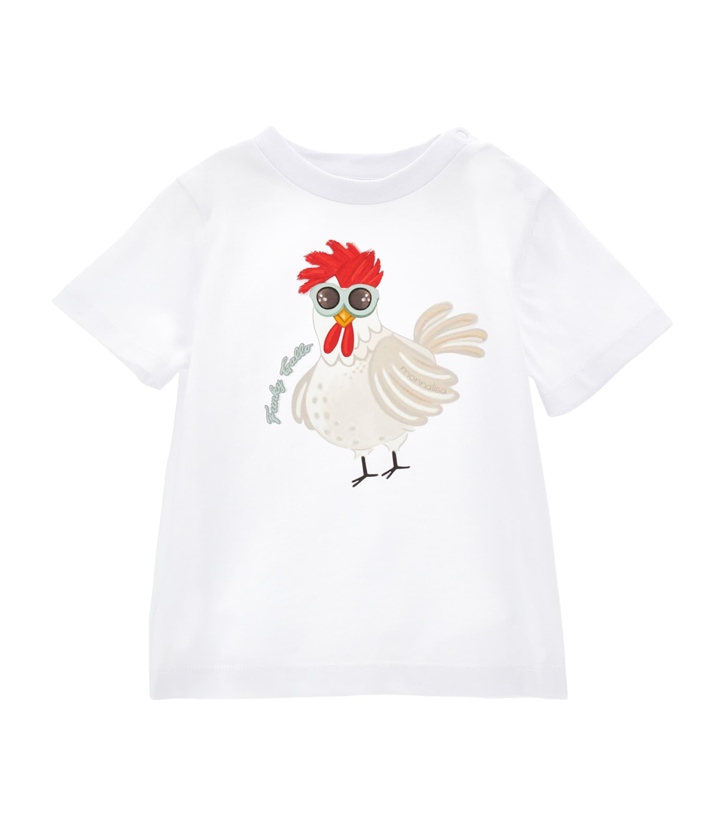 Monnalisa Cotton Printed T-shirt In White