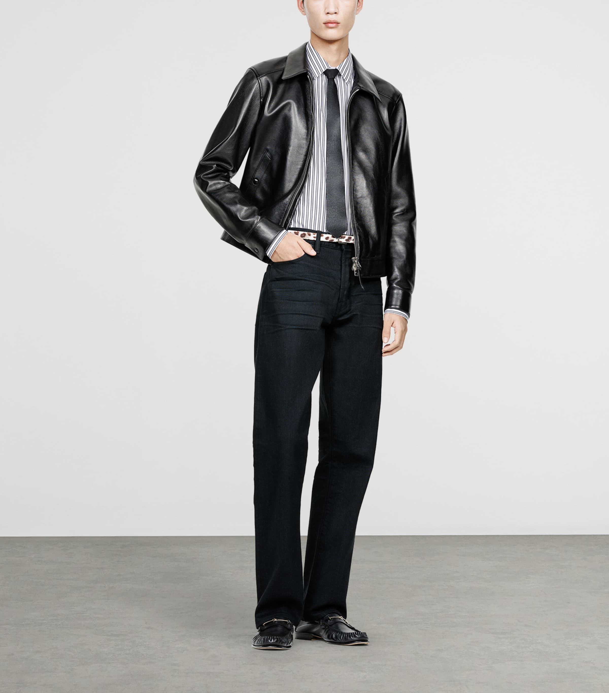 TOM FORD Mens Short Leather Jacket Naa Image 2