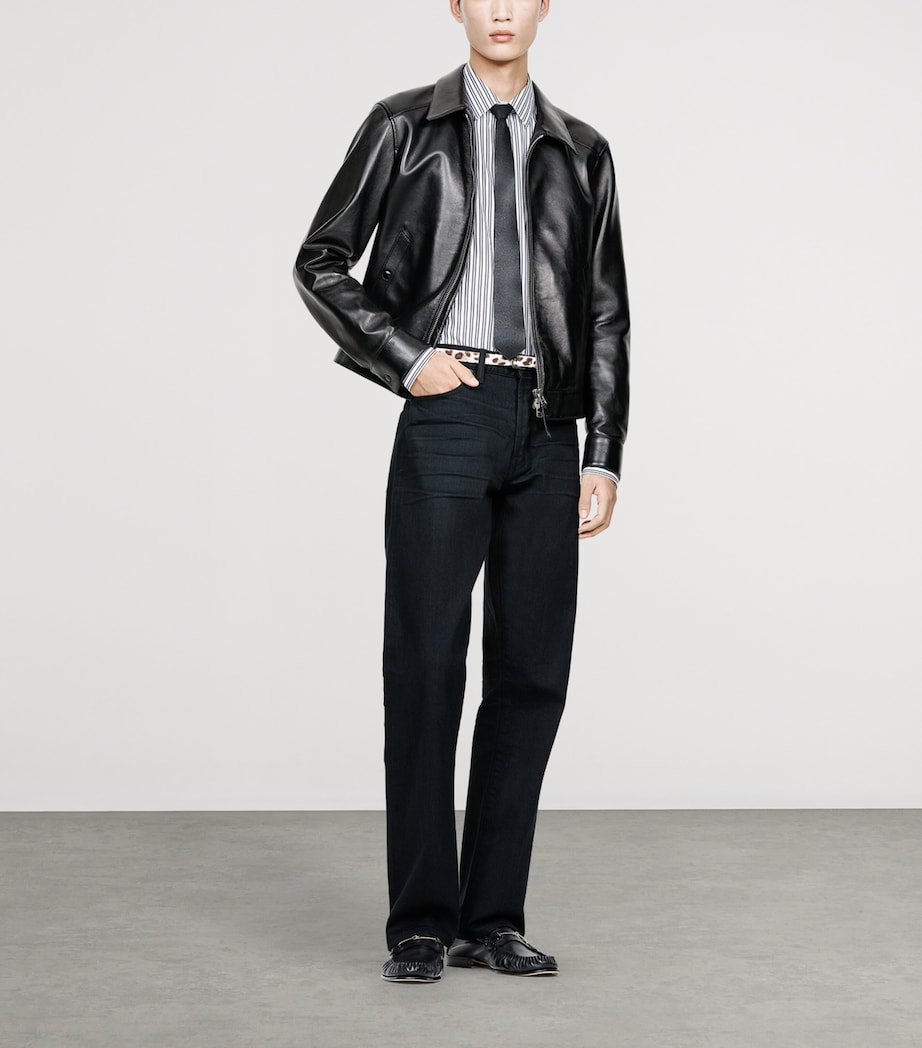 TOM FORD Mens Short Leather Jacket Naa Image 2