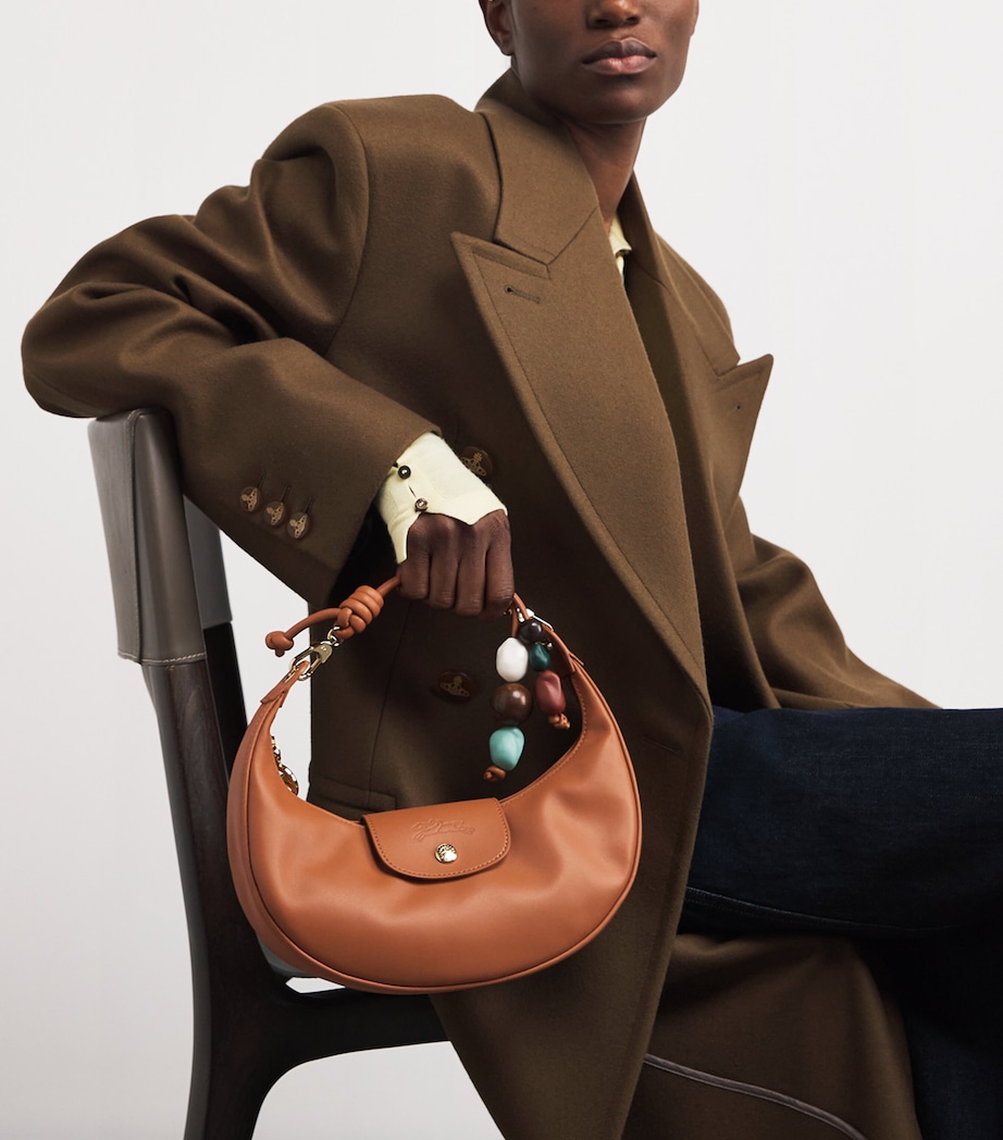 Longchamp Medium Leather Le Pliage Xtra Shoulder Bag Cashew Image 2