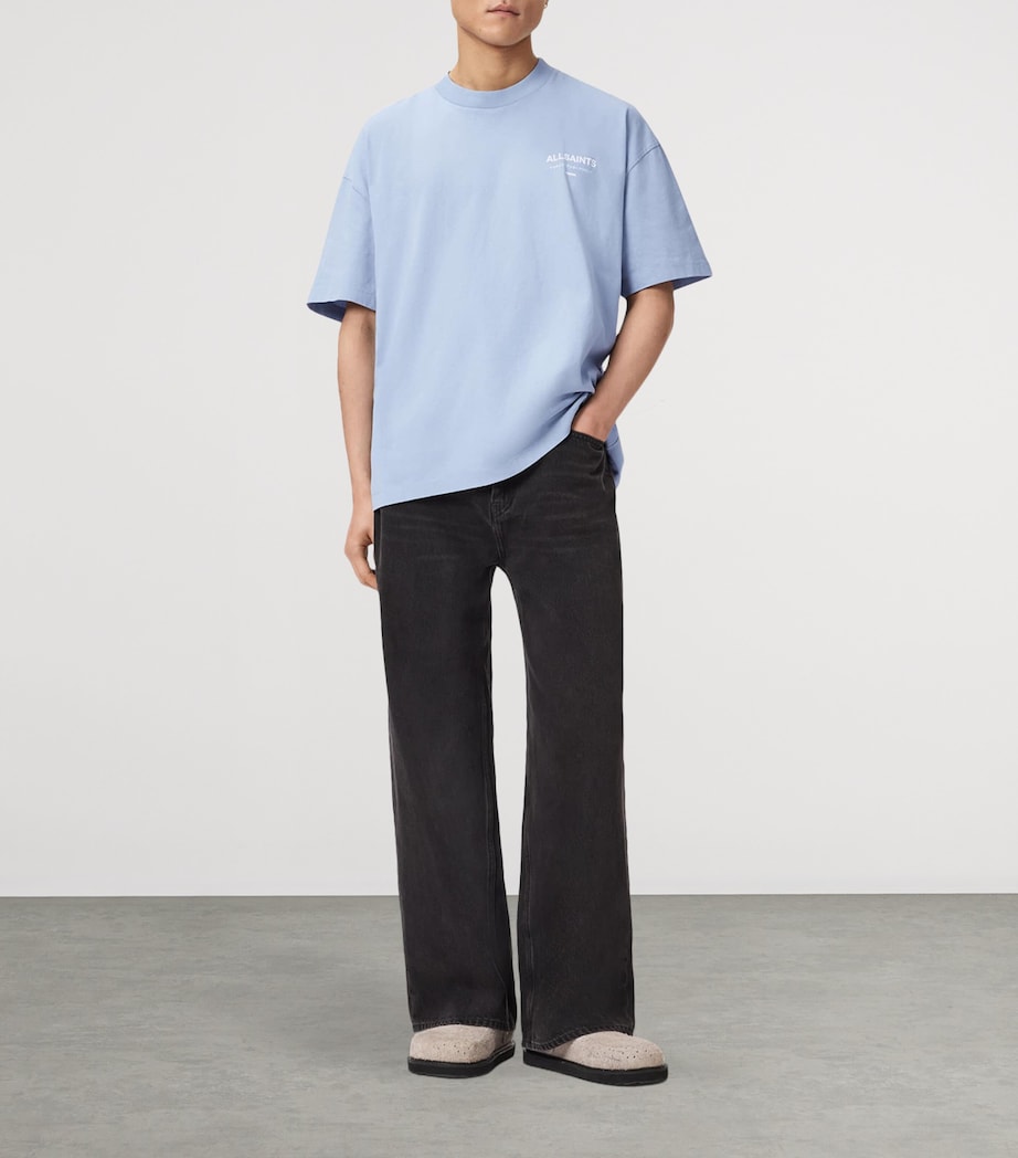 AllSaints Mens Organic Cotton Underground T-Shirt Villa Blue Image 2