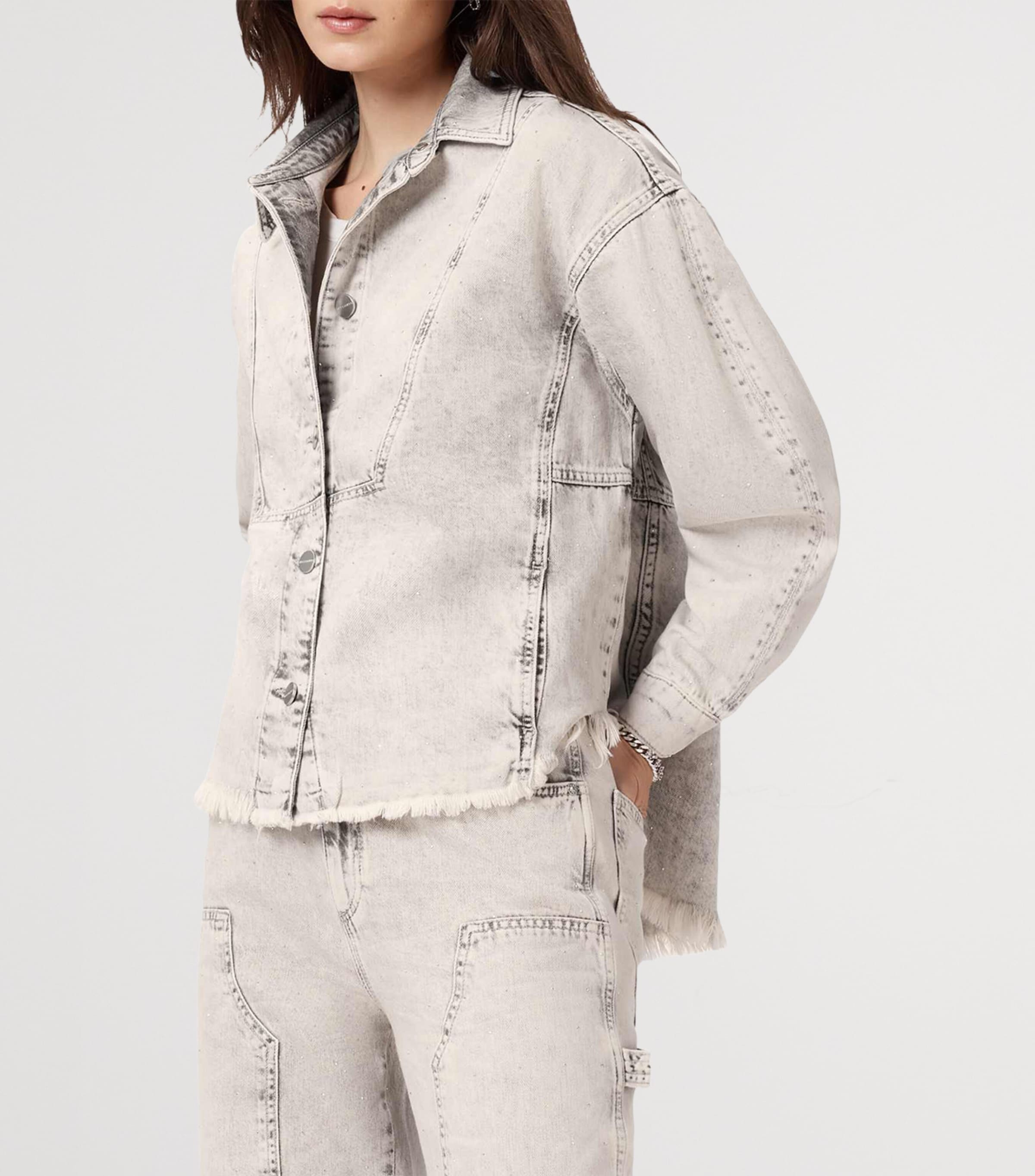 Denim Hettie Shacket SNOW GREY Image 7