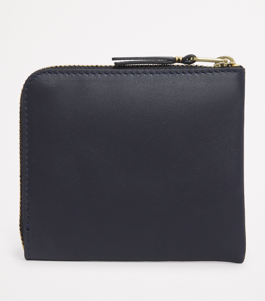 Leather Zipped Pouch NAVY Image 2