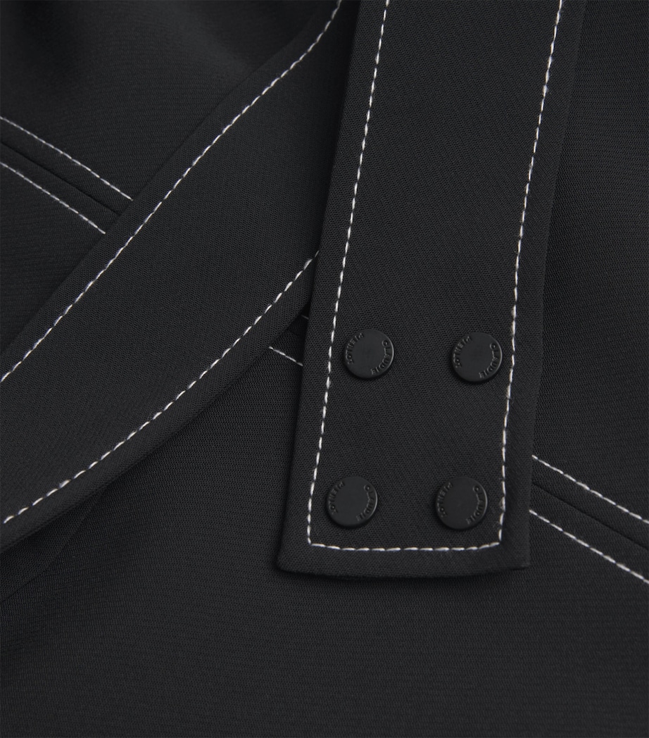 Belted Ruffle-Collar Mini Dress BLACK Image 5