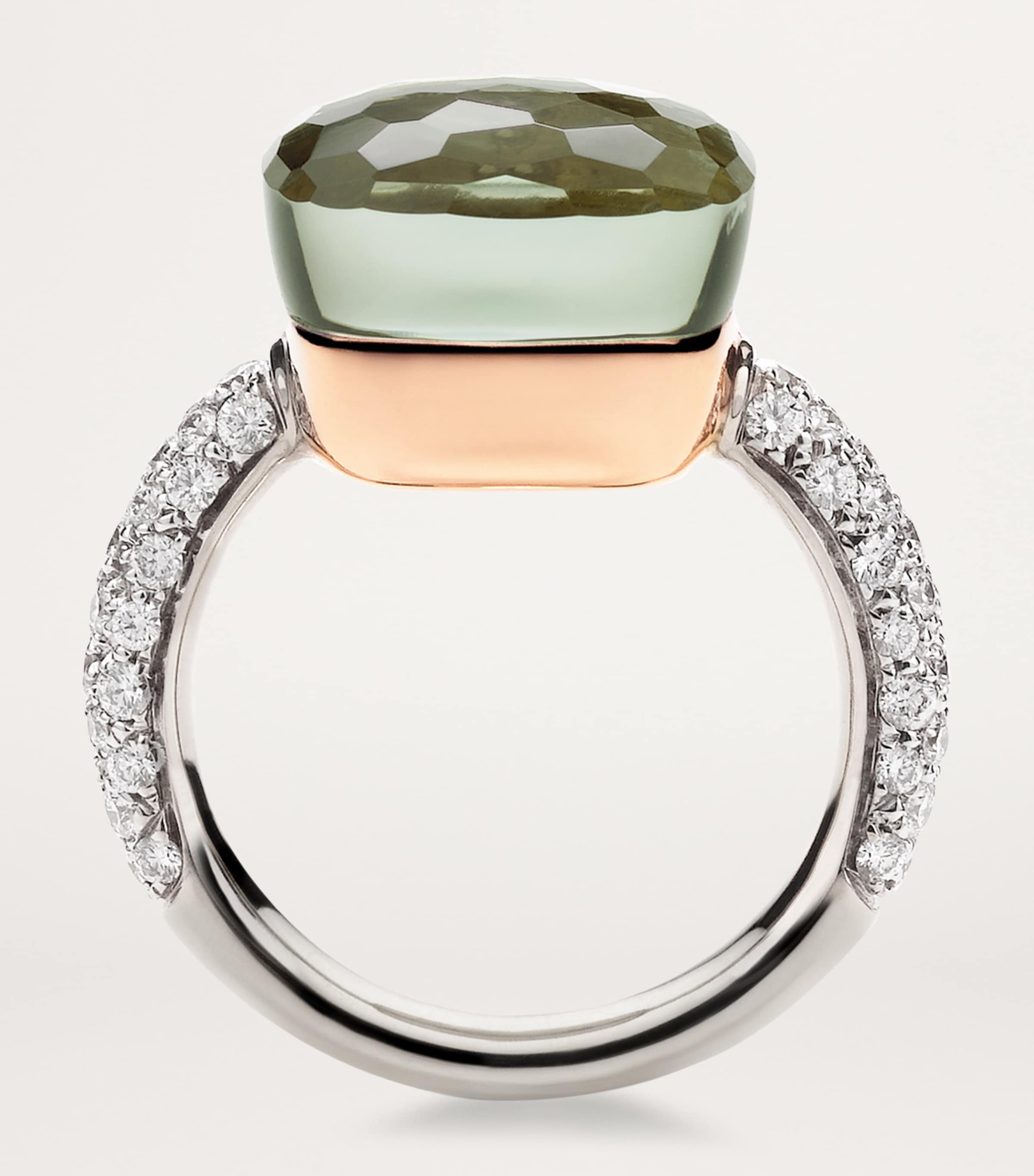Mixed Gold, Diamond and Prasiolite Nudo Maxi Ring DB0PA Image 3