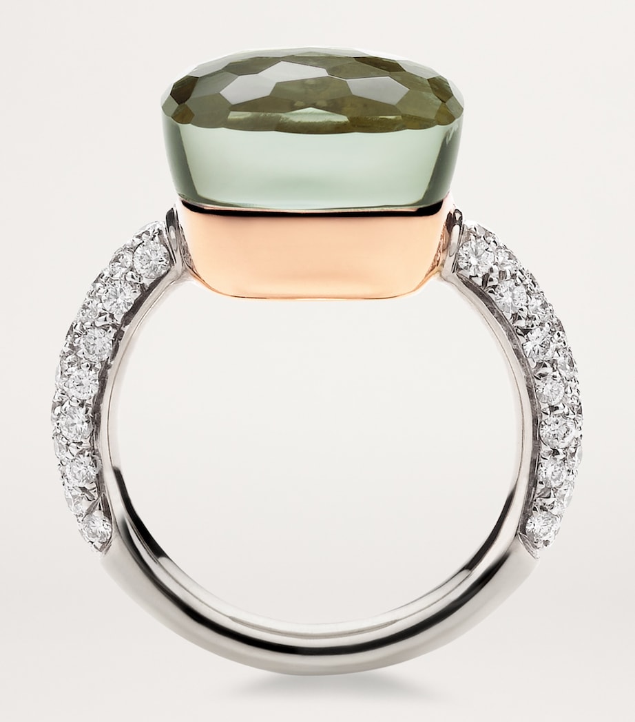 Mixed Gold, Diamond and Prasiolite Nudo Maxi Ring DB0PA Image 3