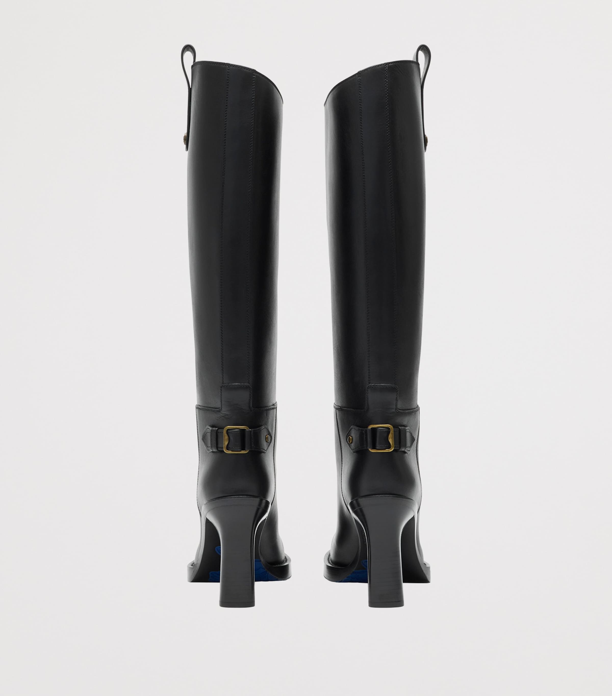 Calf Leather Cavalier Knee-High Boots 85 BLACK Image 3