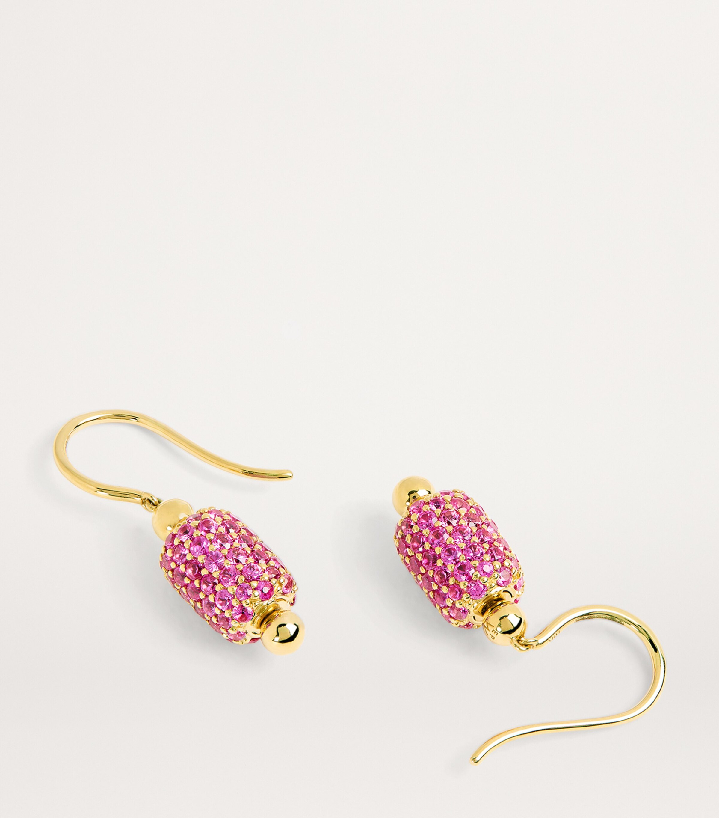 Yellow Gold and Sapphire Barrel Drop Earrings YELLOW GOLD Image 6