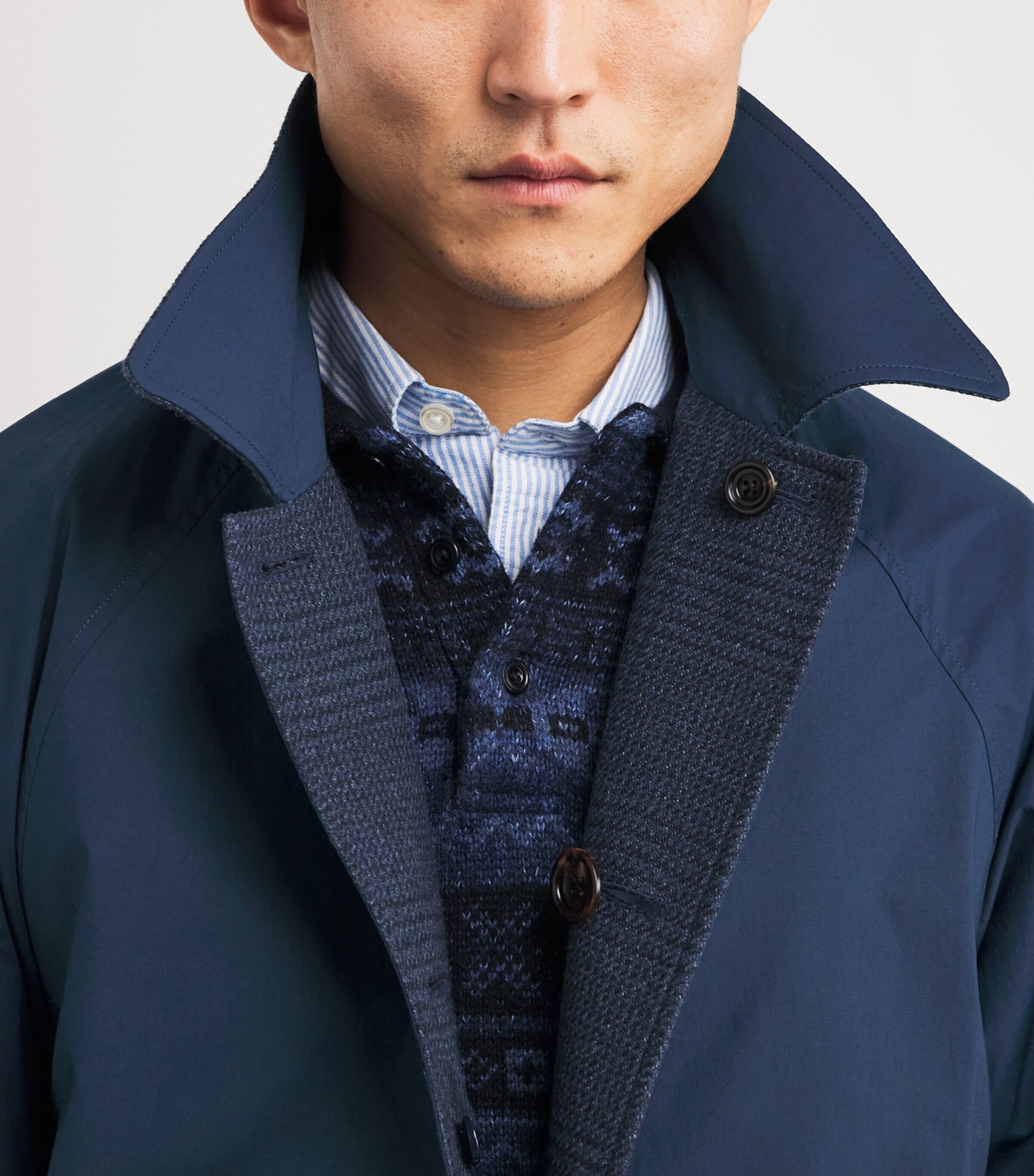 Reversible Water-Repellent Overcoat BRIGHT NAVY/NAVY Image 7