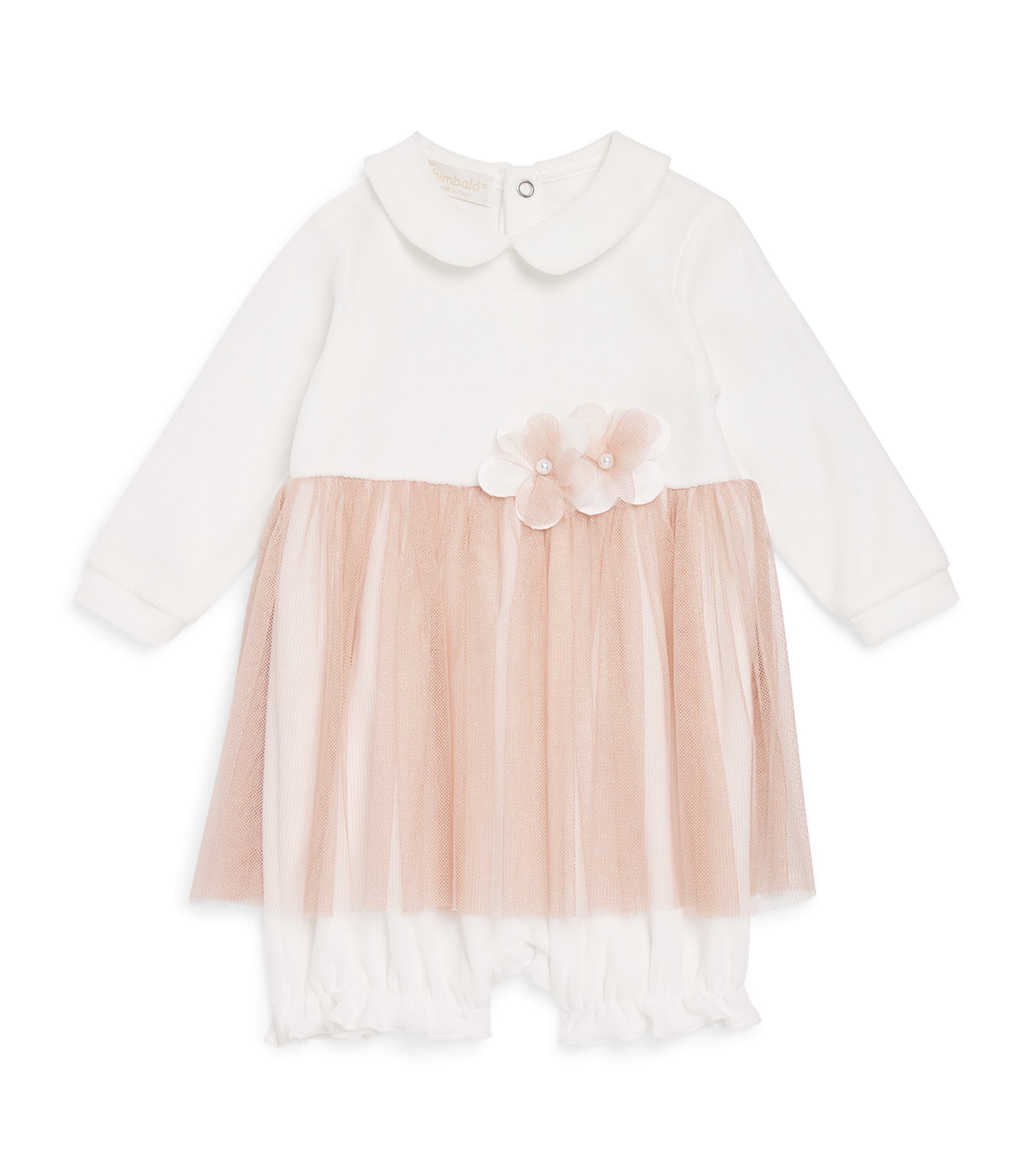 Bimbalò Kids' Ruffled Floral All-in-one In White