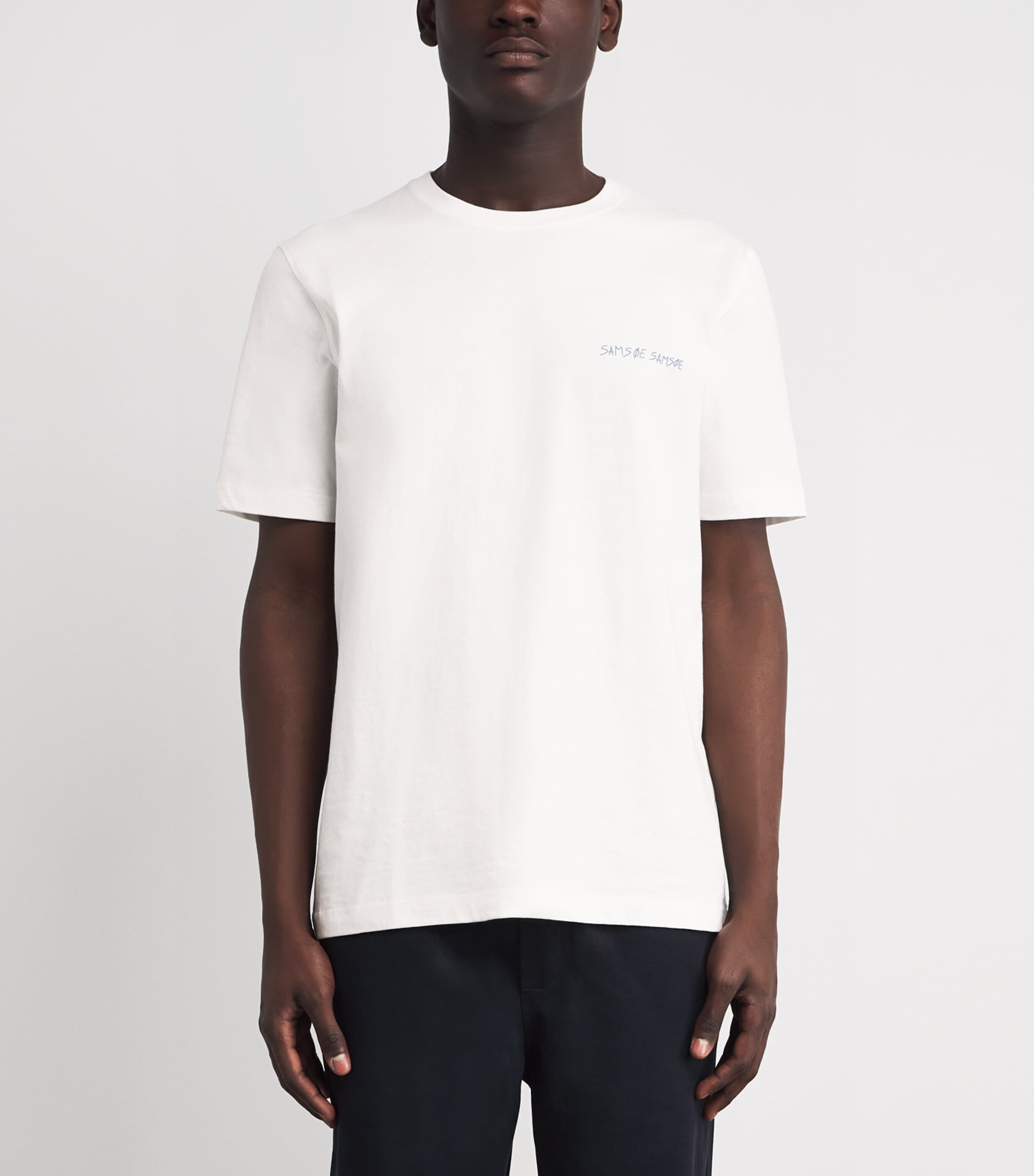 SAMSOE SAMSOE Mens Cotton Dinner T-Shirt Oatmeal Feast Image 3