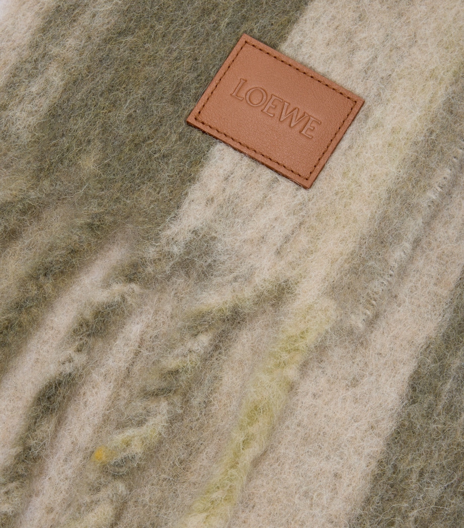 Alpaca-Wool-Blend Jacquard Stripe Scarf SOFT WHITE Image 3