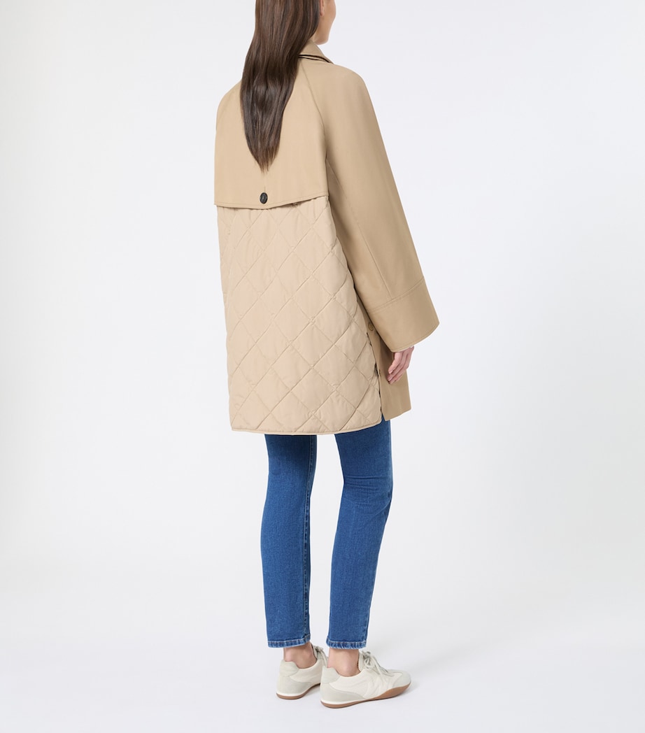 Weekend Max Mara Womens Water-Repellent Gabardine Trench Coat Hazelnut Brown Image 3