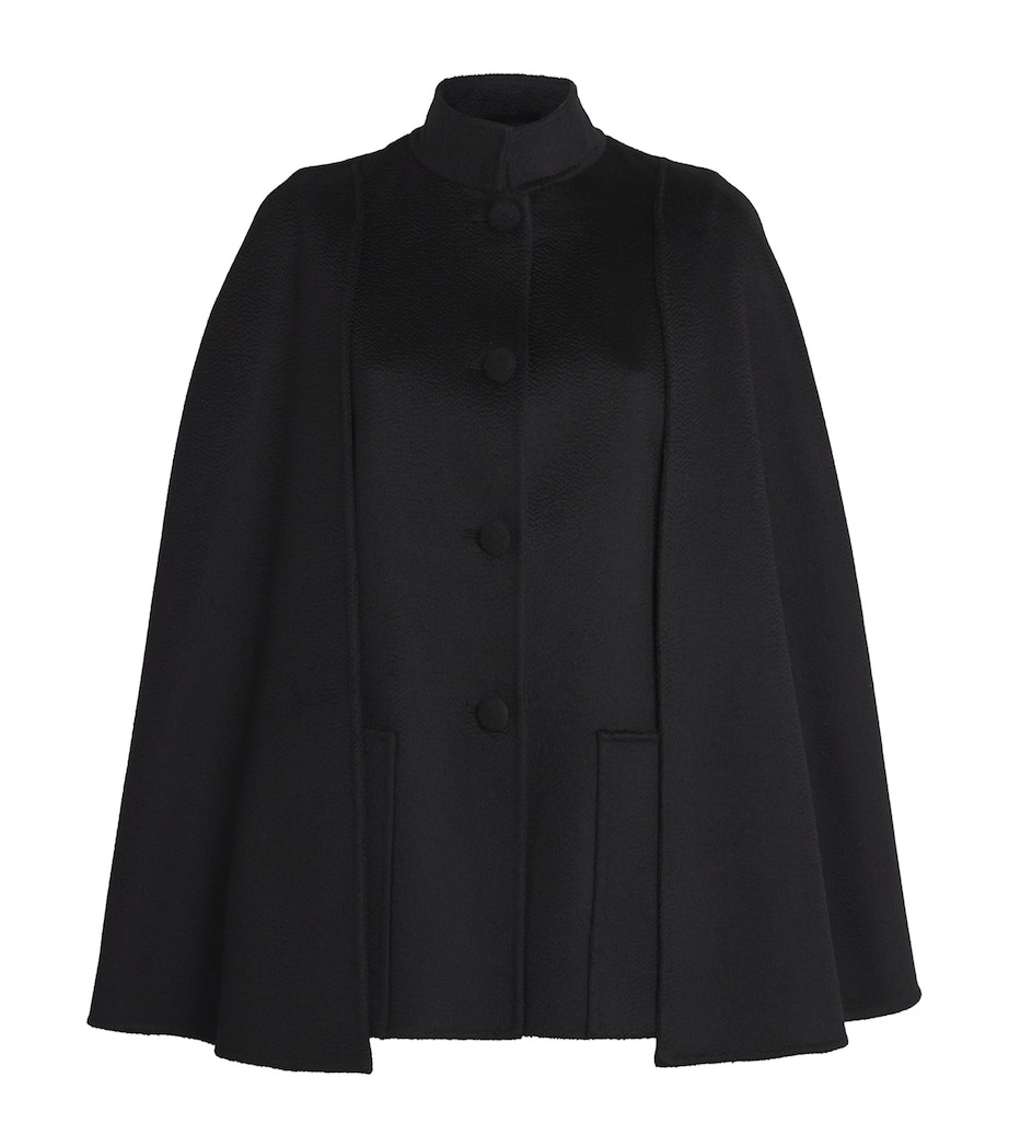 Double Cashmere Cape Coat 0091 BLACK Image 1