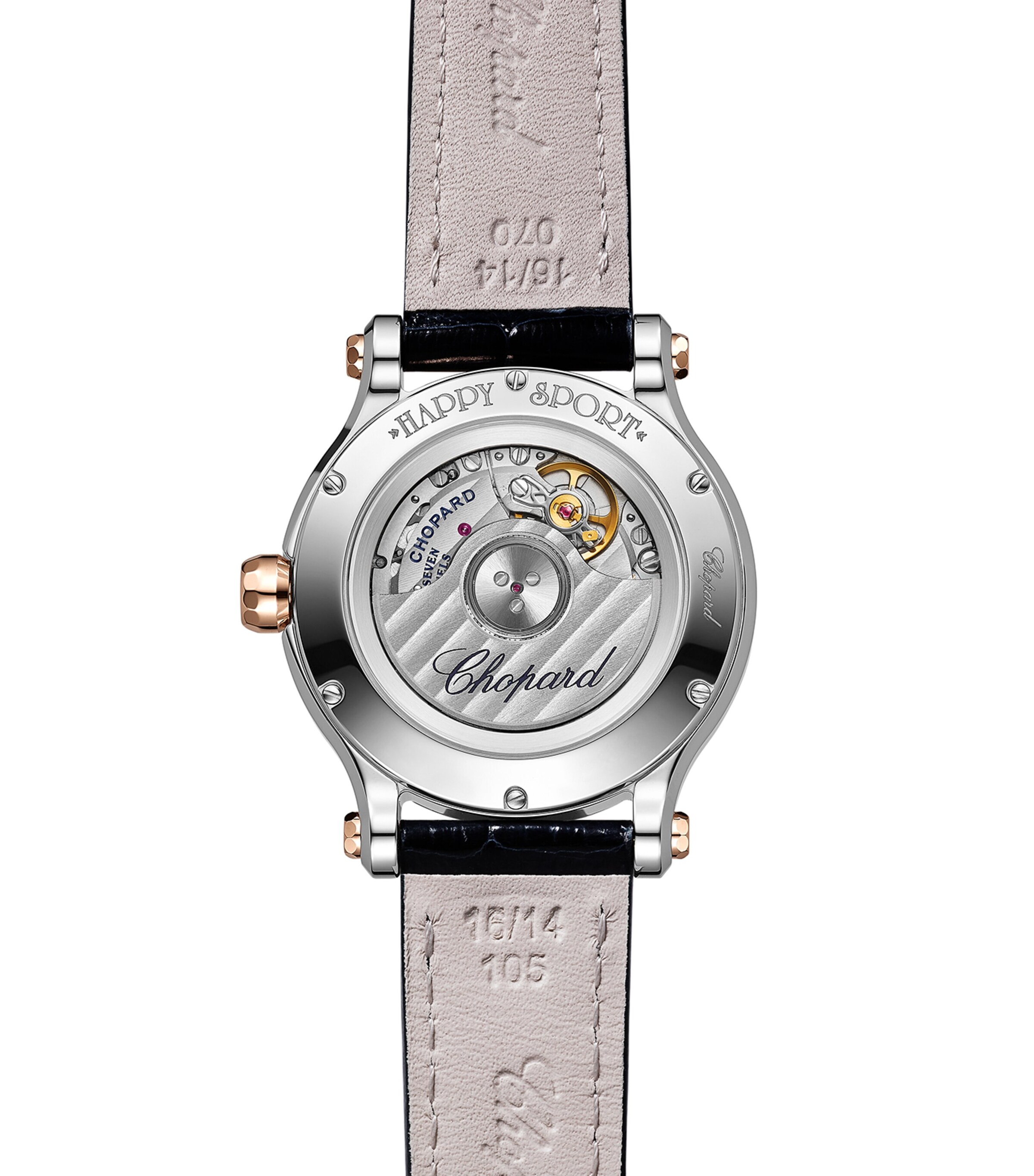 Rose Gold, Stainless Steel and Diamond Happy Sport Automatic Watch 33mm ROSE GOLD/STAINLESS Image 4