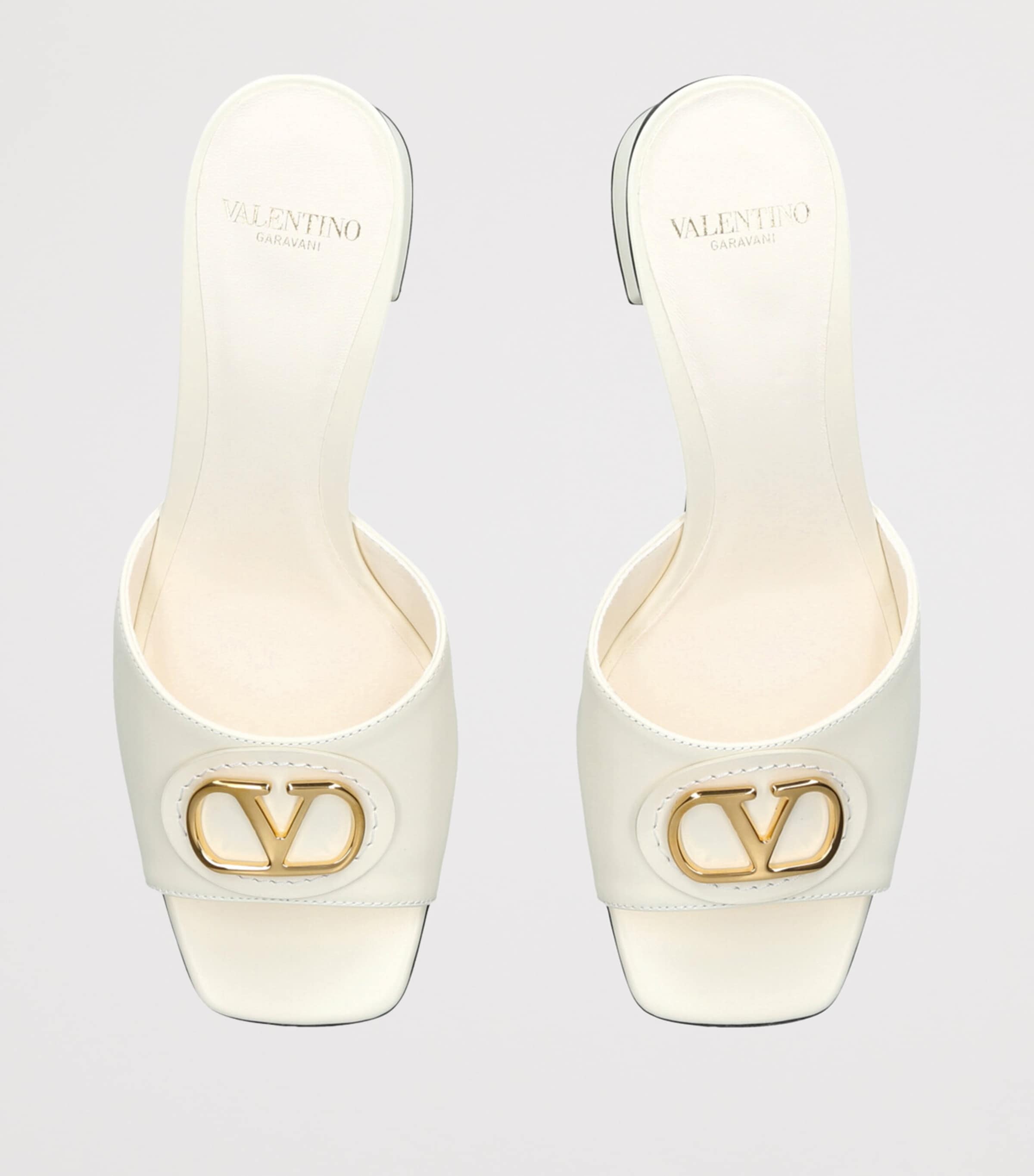 Leather VLogo Mules 60 BONE Image 4