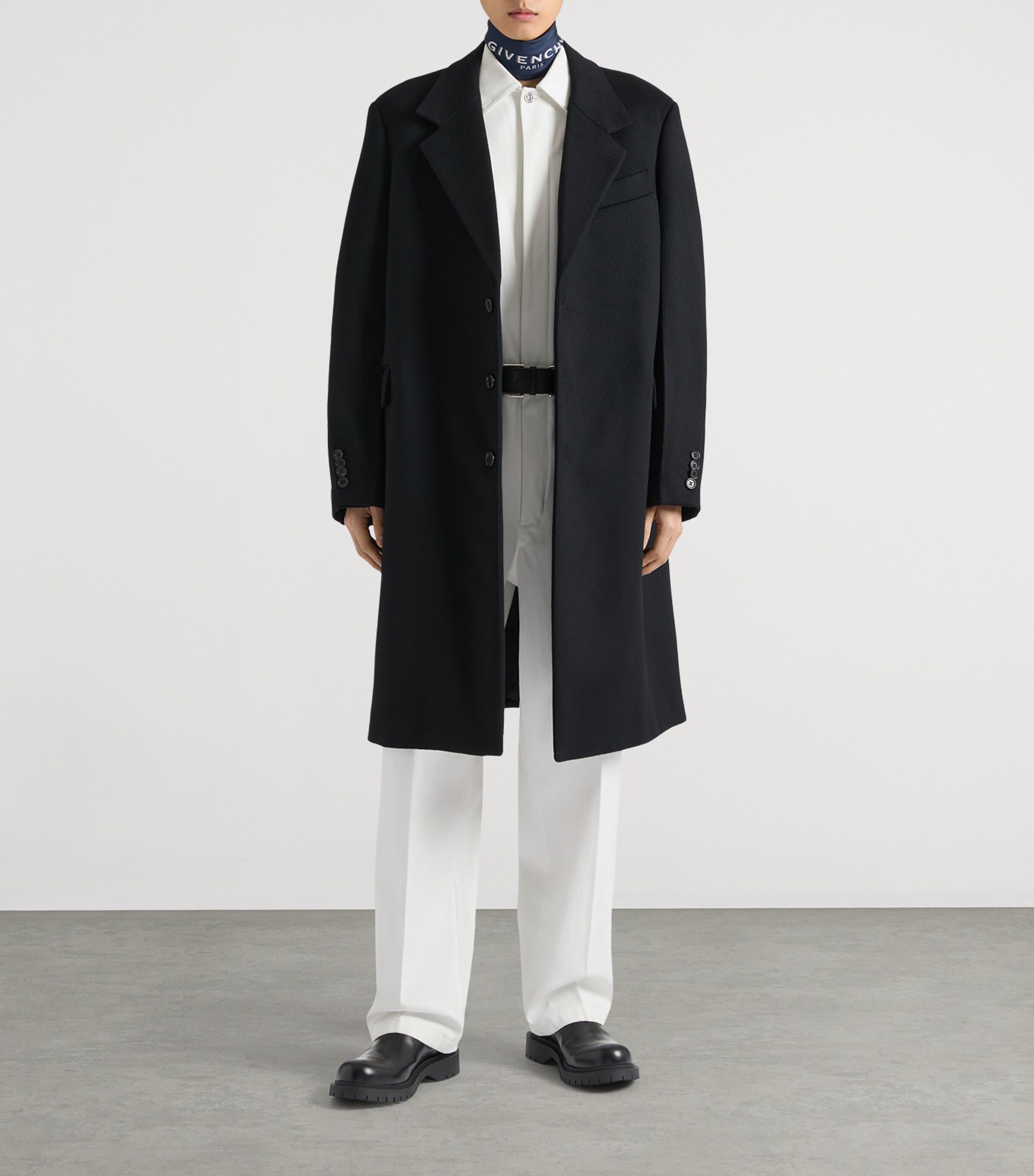 Wool-Blend Couture Seam Coat BLACK Image 2