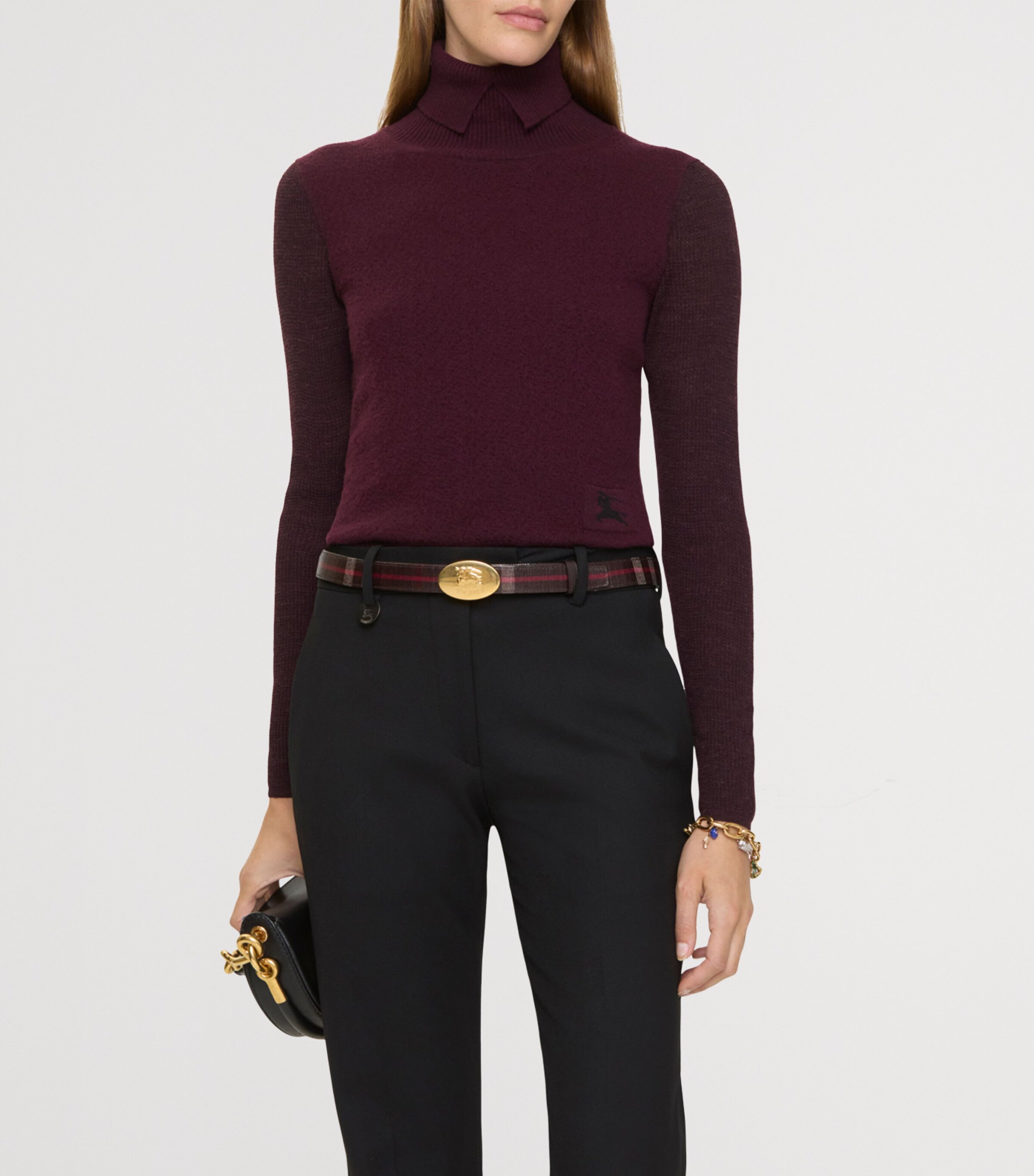 Burberry Leather EKD Stamp Reversible Belt Mahogany/gold Image 2
