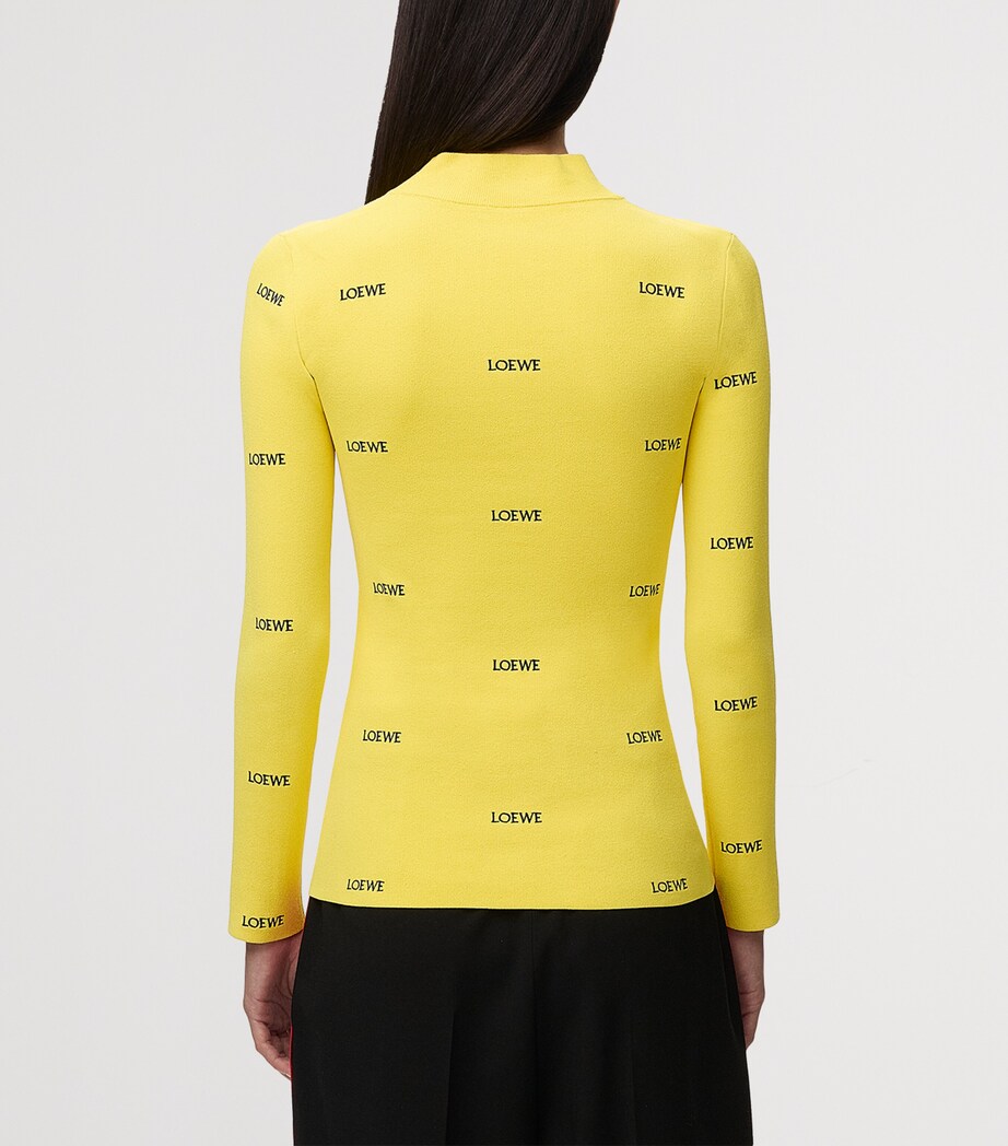 LOEWE Womens All-Over Logo Top Yellow Image 4