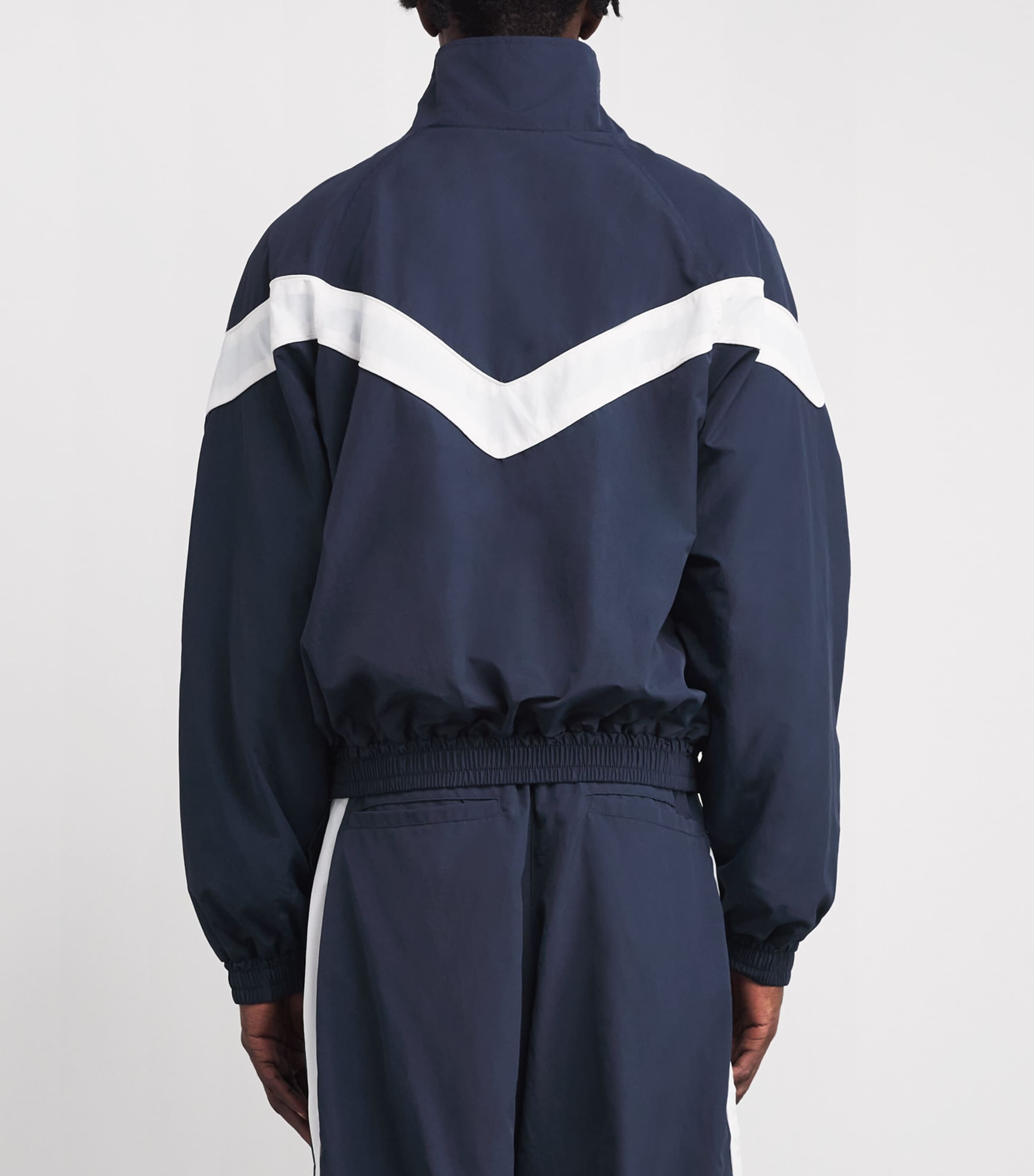 Rhude Mens Logo Stripe Track Jacket Navy / White Image 4