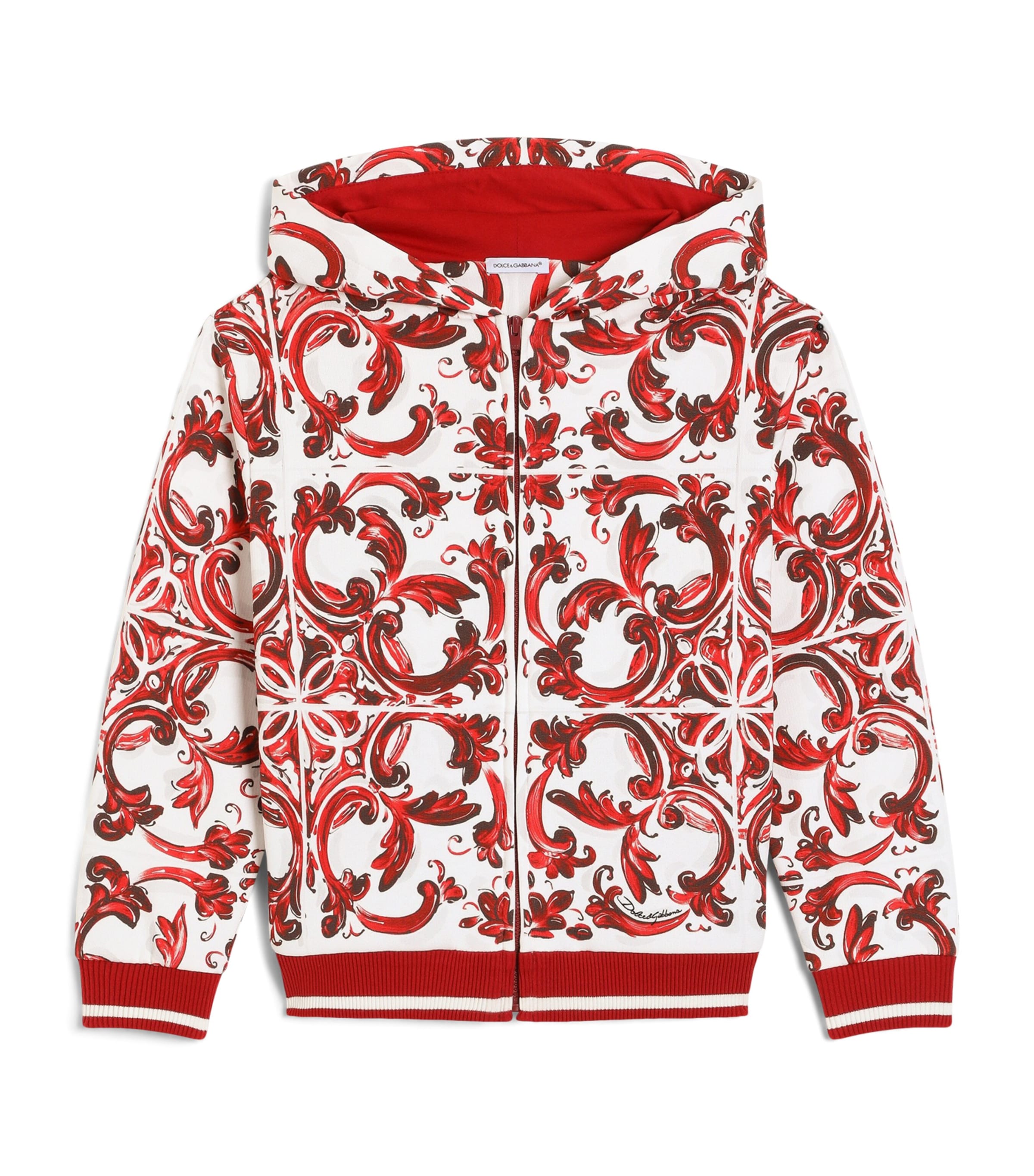 Dolce&Gabbana Kids Majolica Print Hoodie (8-14 Years) Maiolica Ru Image 1