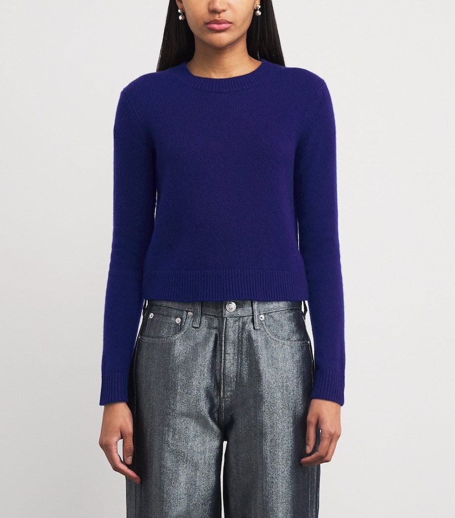 Cashmere Cropped Sweater JEWEL BLUE Image 3