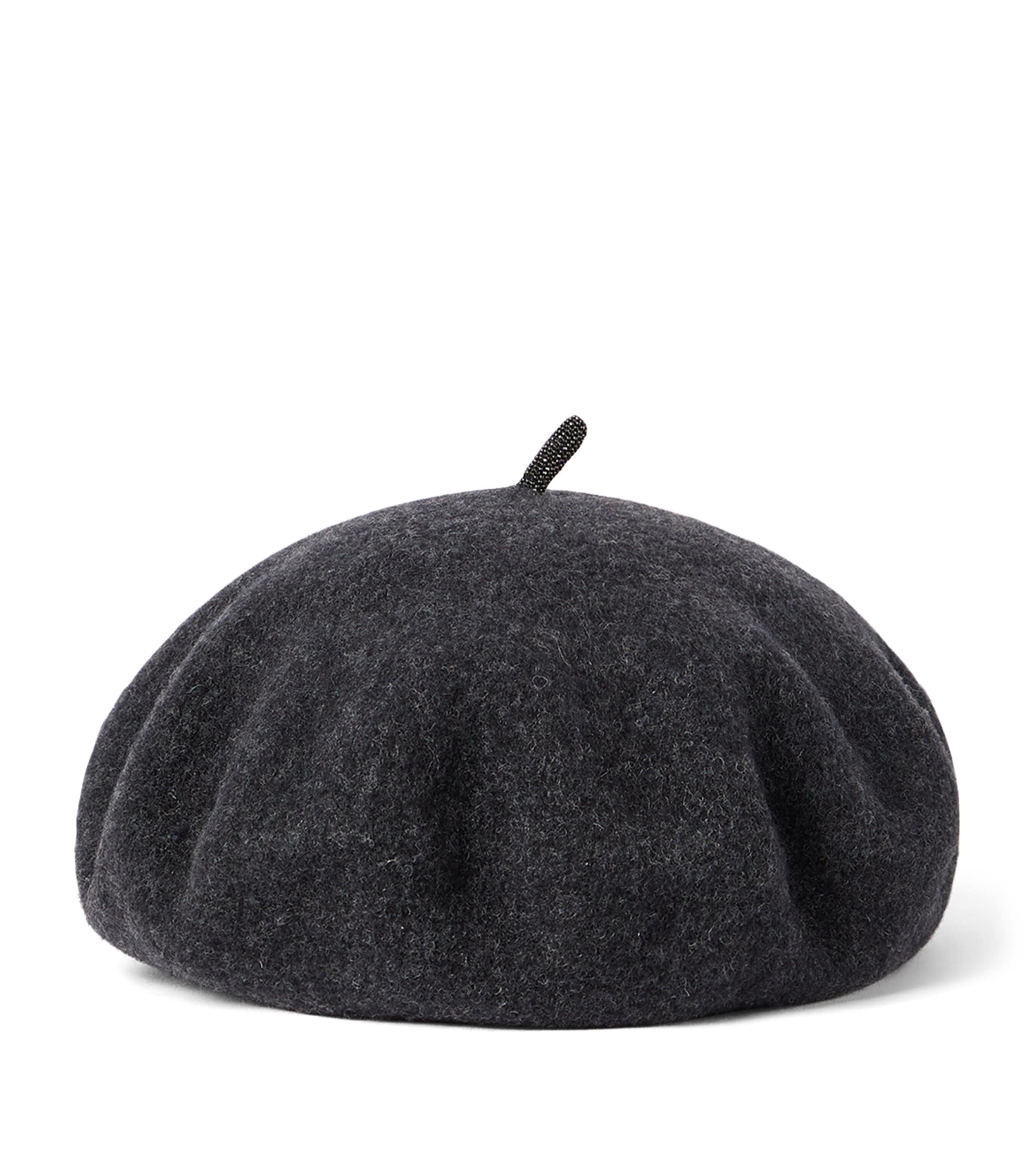 Brunello Cucinelli Wool Monili Beret Image 1