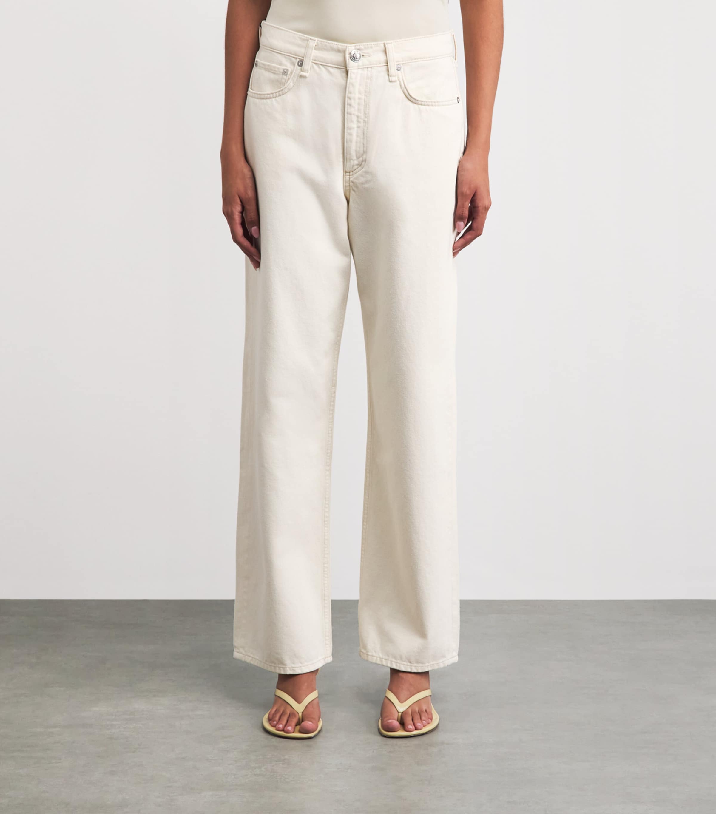 Rag & Bone Womens Shea Straight Jeans Ecru Image 4