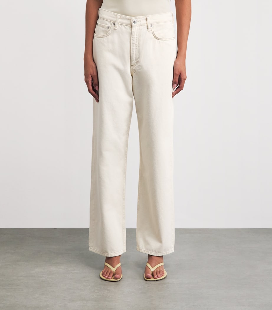 Rag & Bone Womens Shea Straight Jeans Ecru Image 4