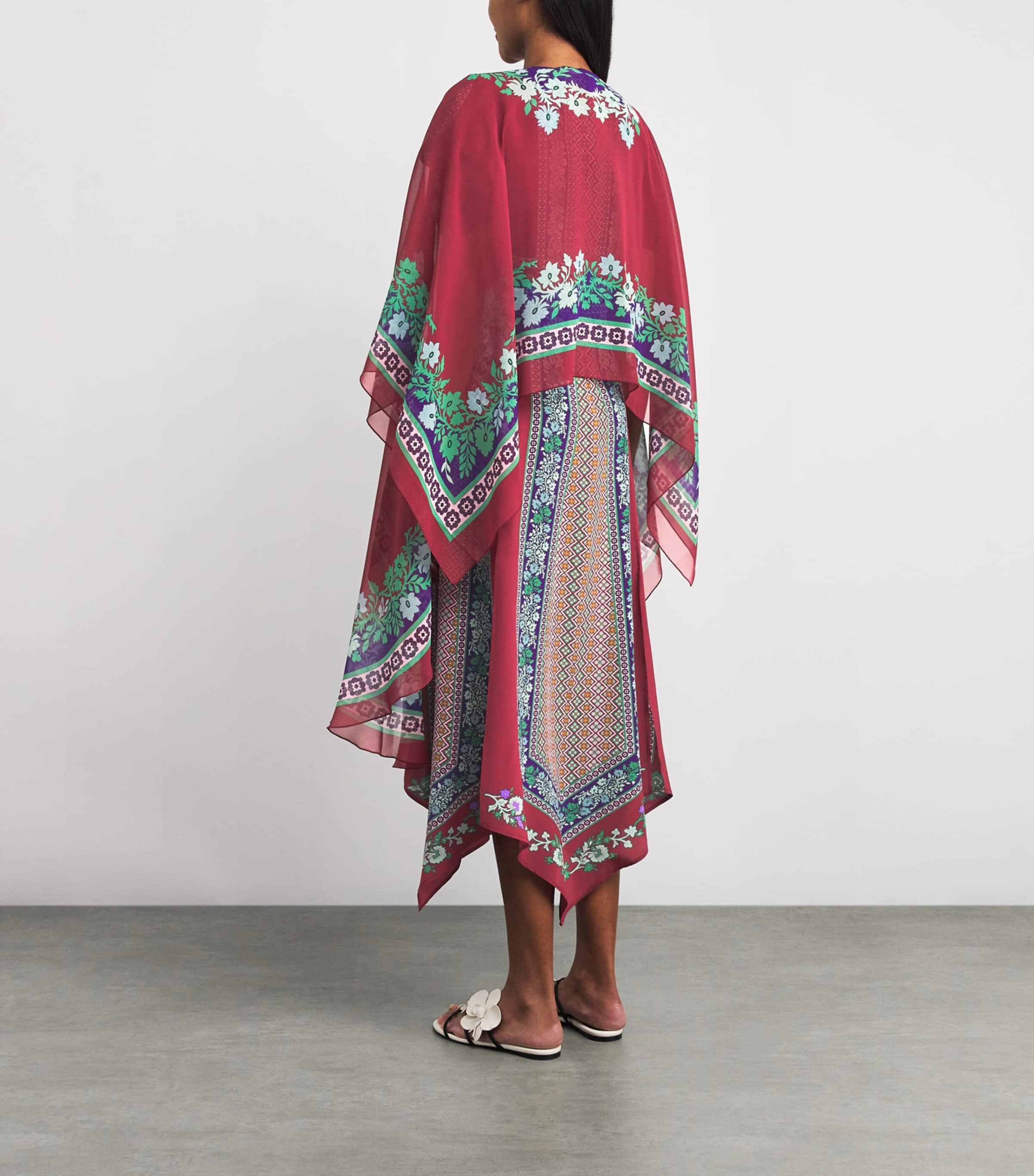 Silk Chiffon Printed Cape RE01REGALIA PLACEE Image 4