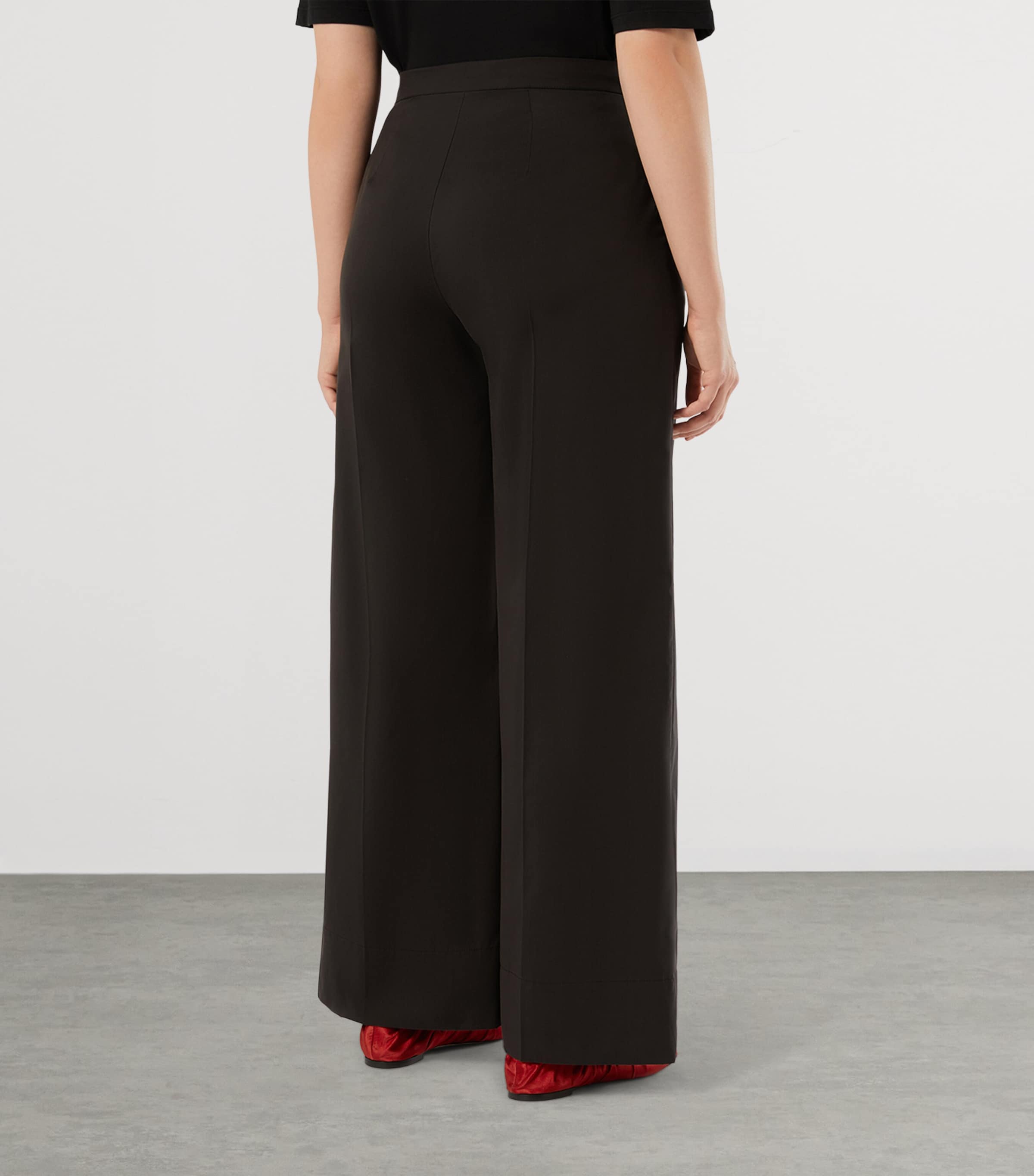 Marina Rinaldi Womens Wide-Leg Trousers Black Image 4