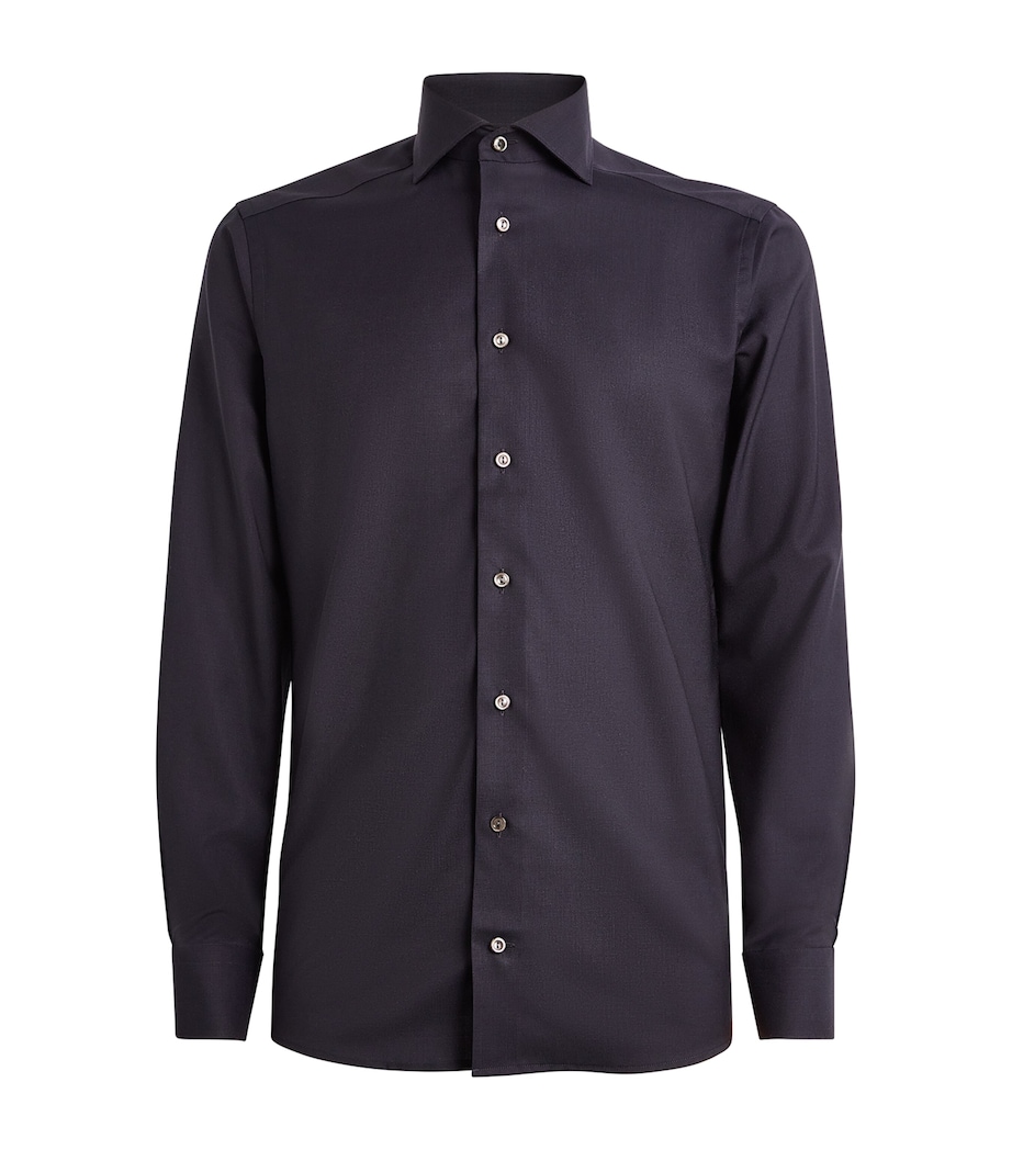 Virgin Wool-Cashmere Shirt 28 NAVY BLUE Image 1