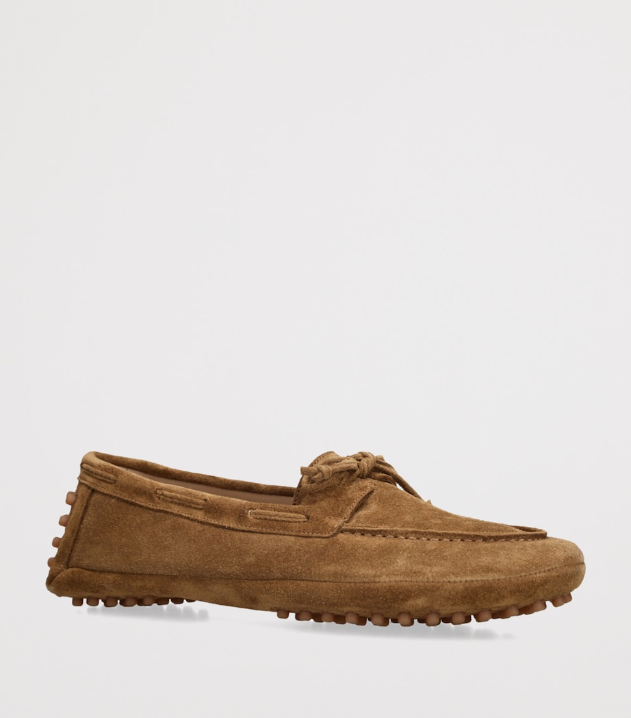 Suede Moccasin Driver Shoes TAUPE Image 3