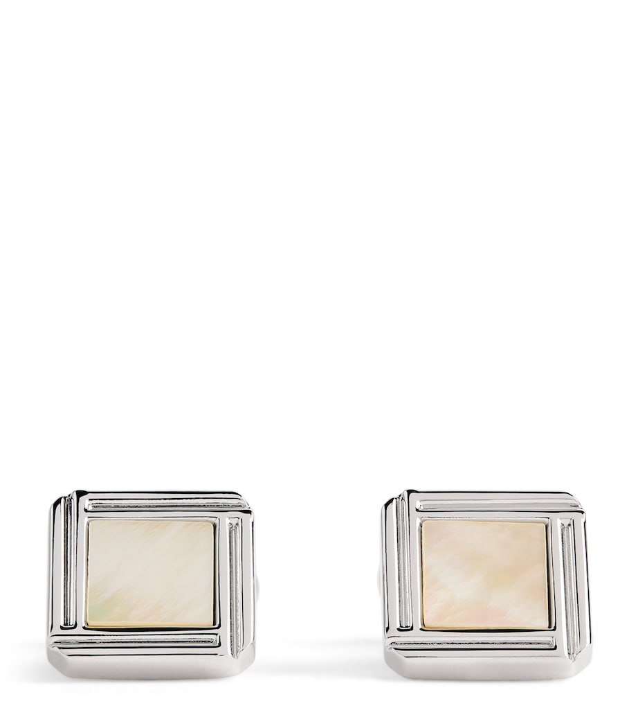 Babette Wasserman Rhodium-Plated Celtic Mother of Pearl Cufflinks Mother Of Pearl Image 1