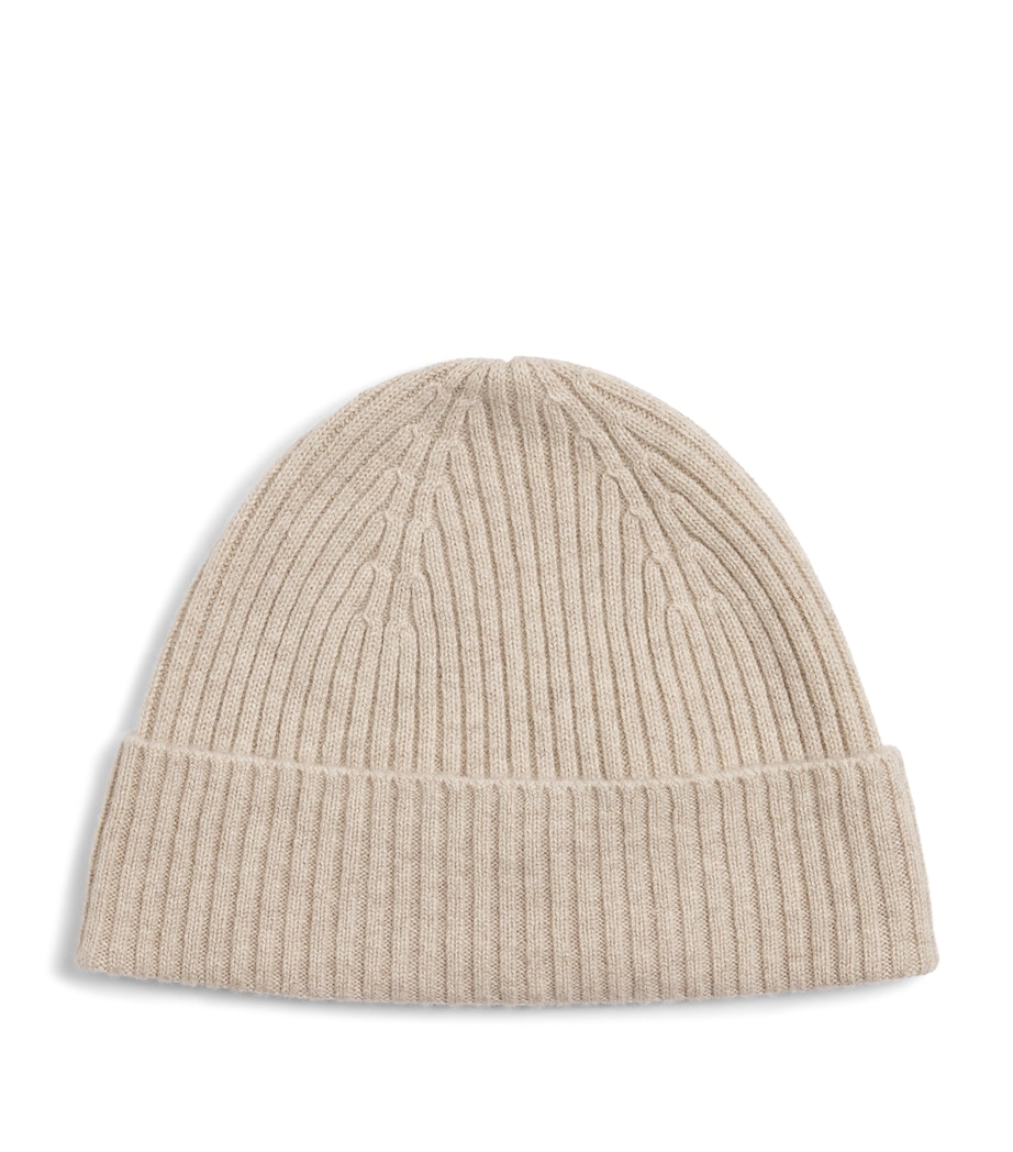 Harrods Cashmere Ribbed Beanie Seashell Image 1