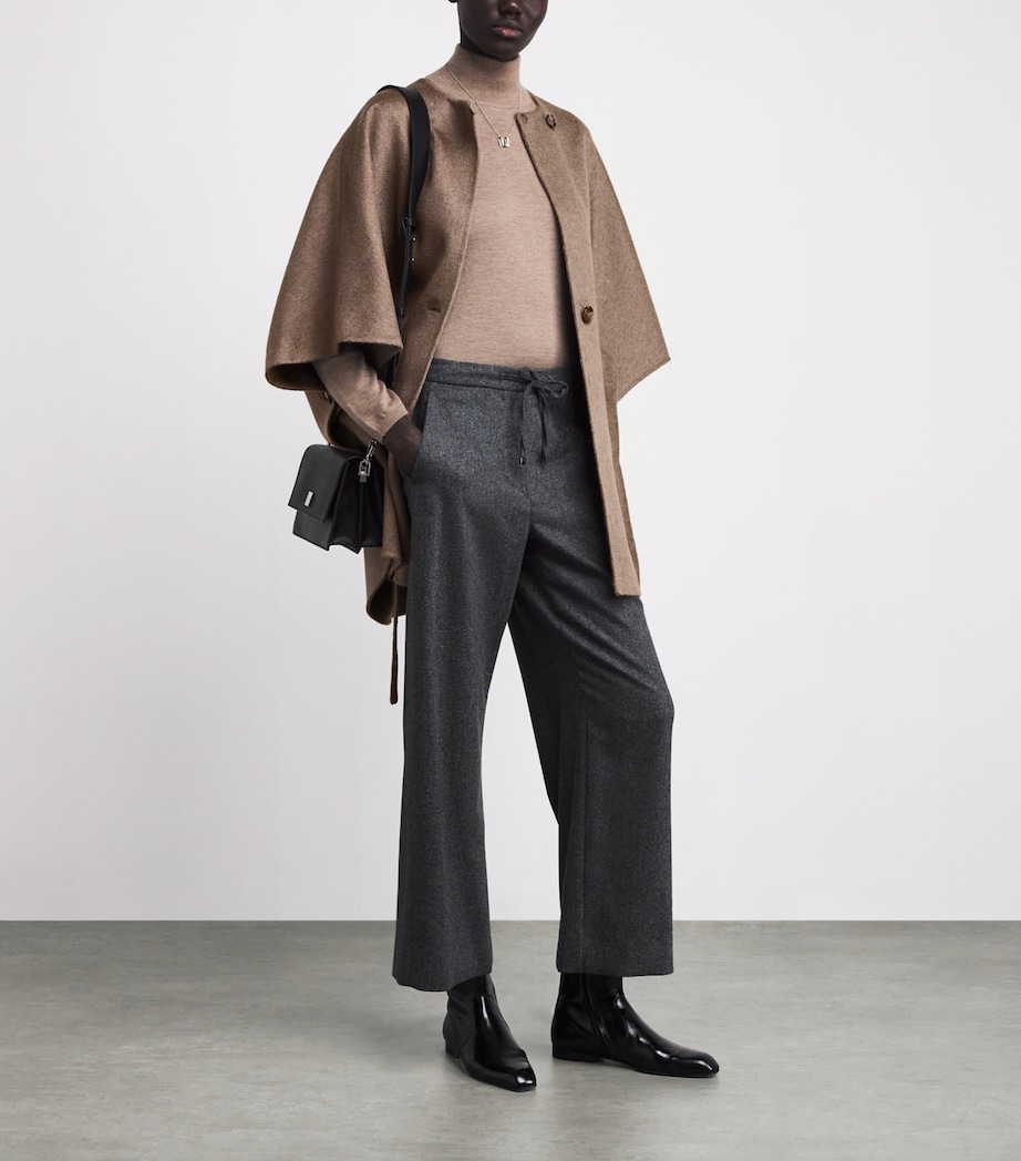 Cashmere Belted Cape BROWN Image 2