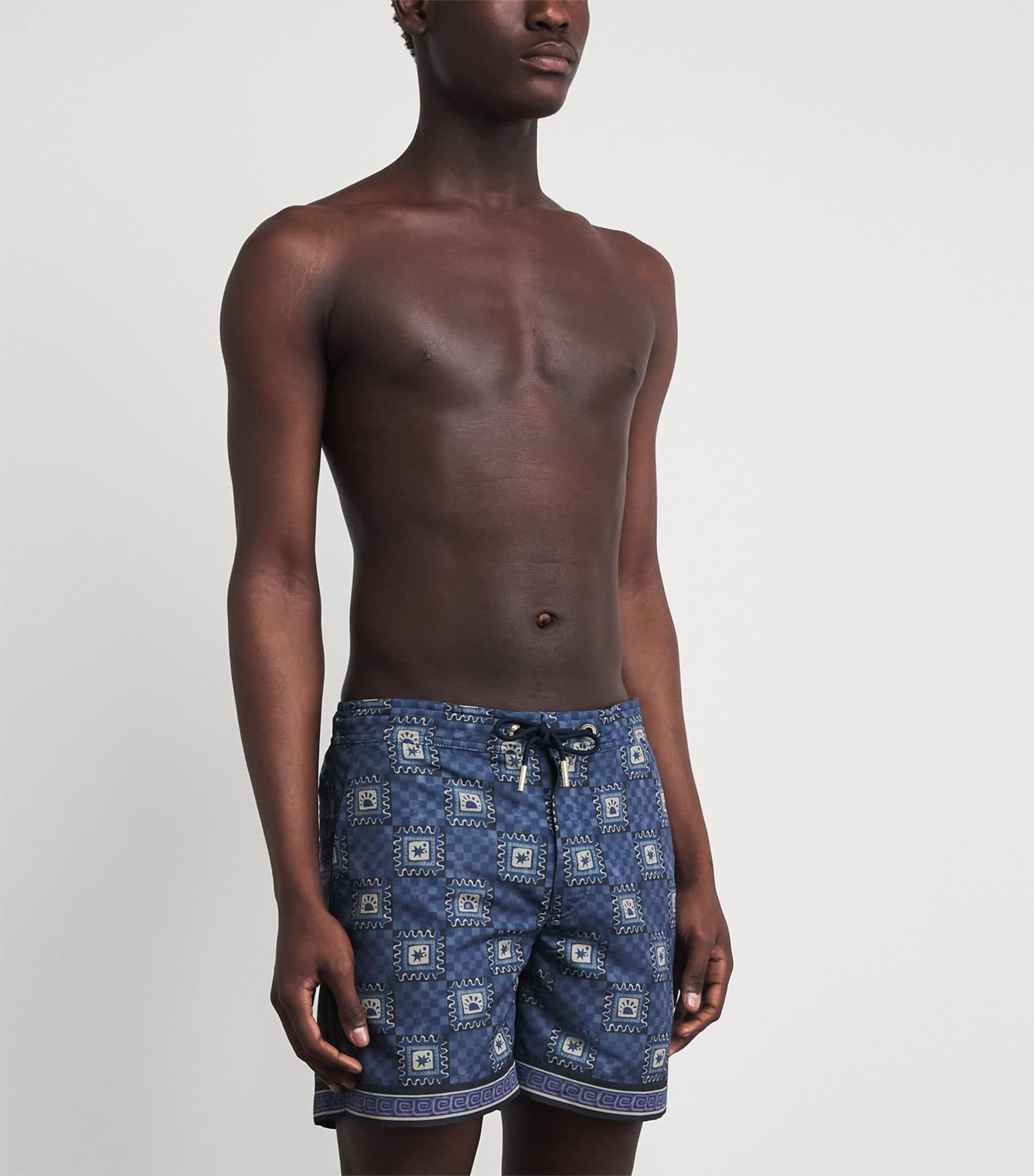 CHÉ Mens Telha Print Oceano Swim Shorts Navy Image 3
