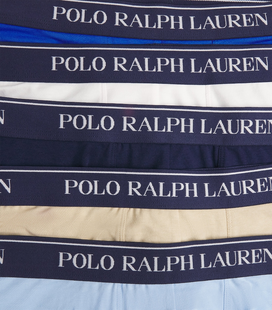 Polo Ralph Lauren Mens Stretch-Cotton Classic Trunks (Pack of 5) Wht/nvy/tan/irs Blu/ Image 5