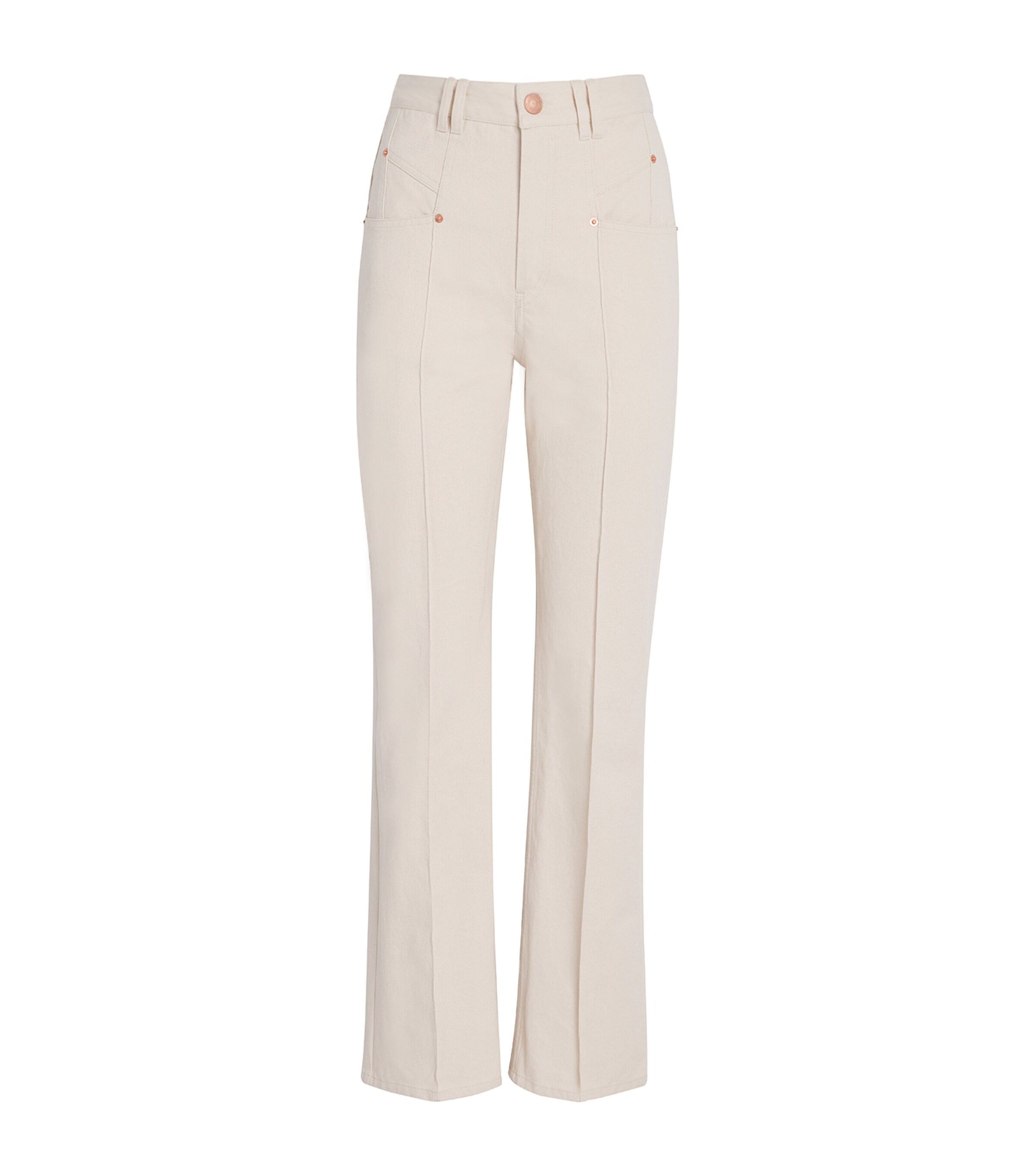 Isabel Marant Womens Lirokae Straight Jeans Ecru Image 1