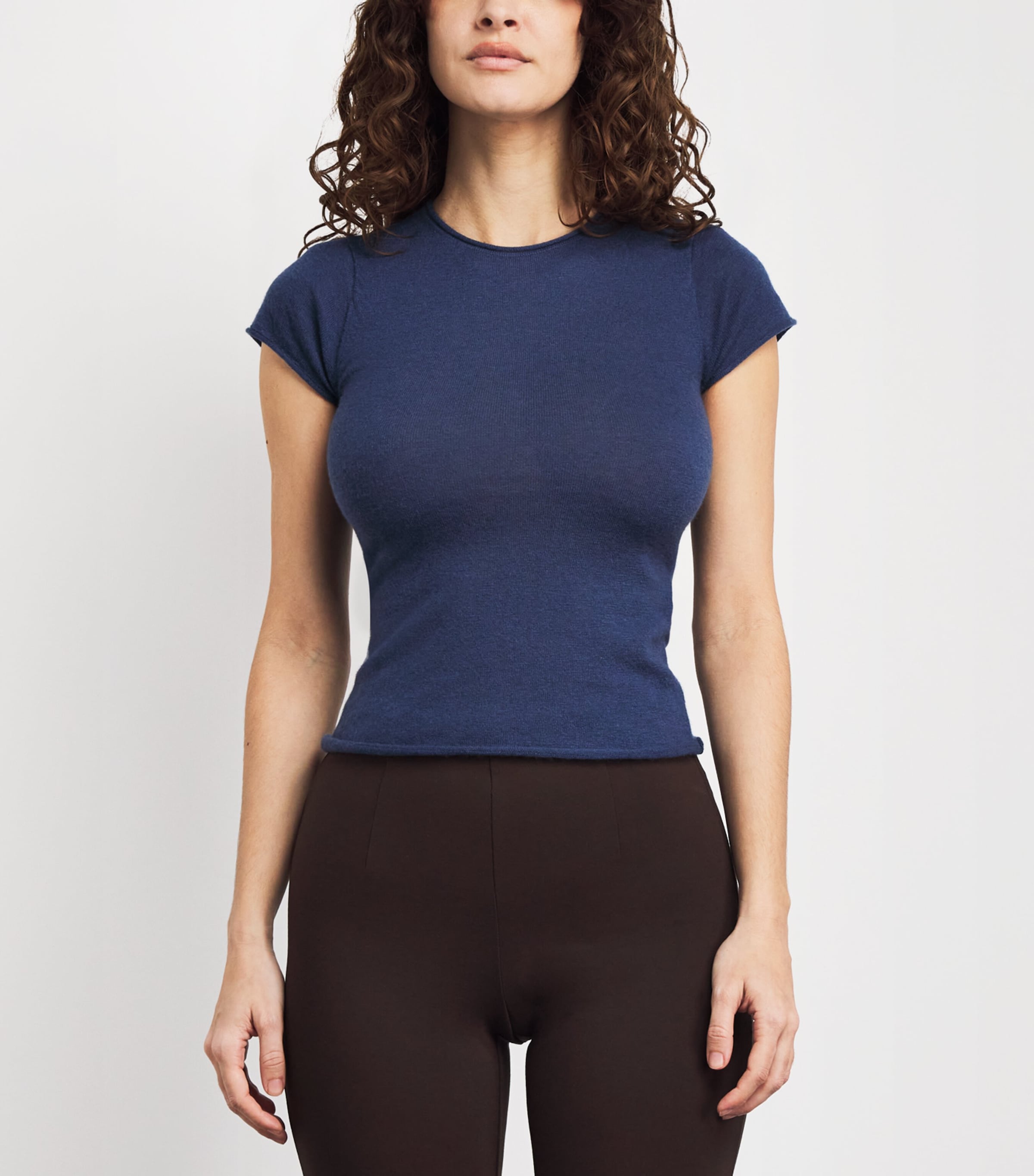 Skims Womens Cashmere T-Shirt Indigo Image 4