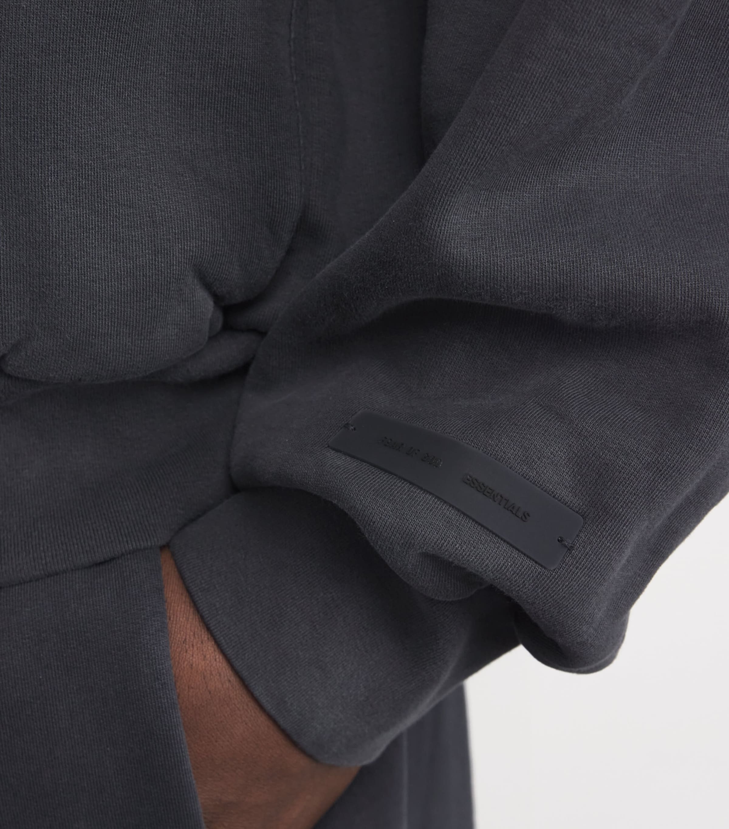 Cotton Script Logo Hoodie VINTAGE BLACK Image 6