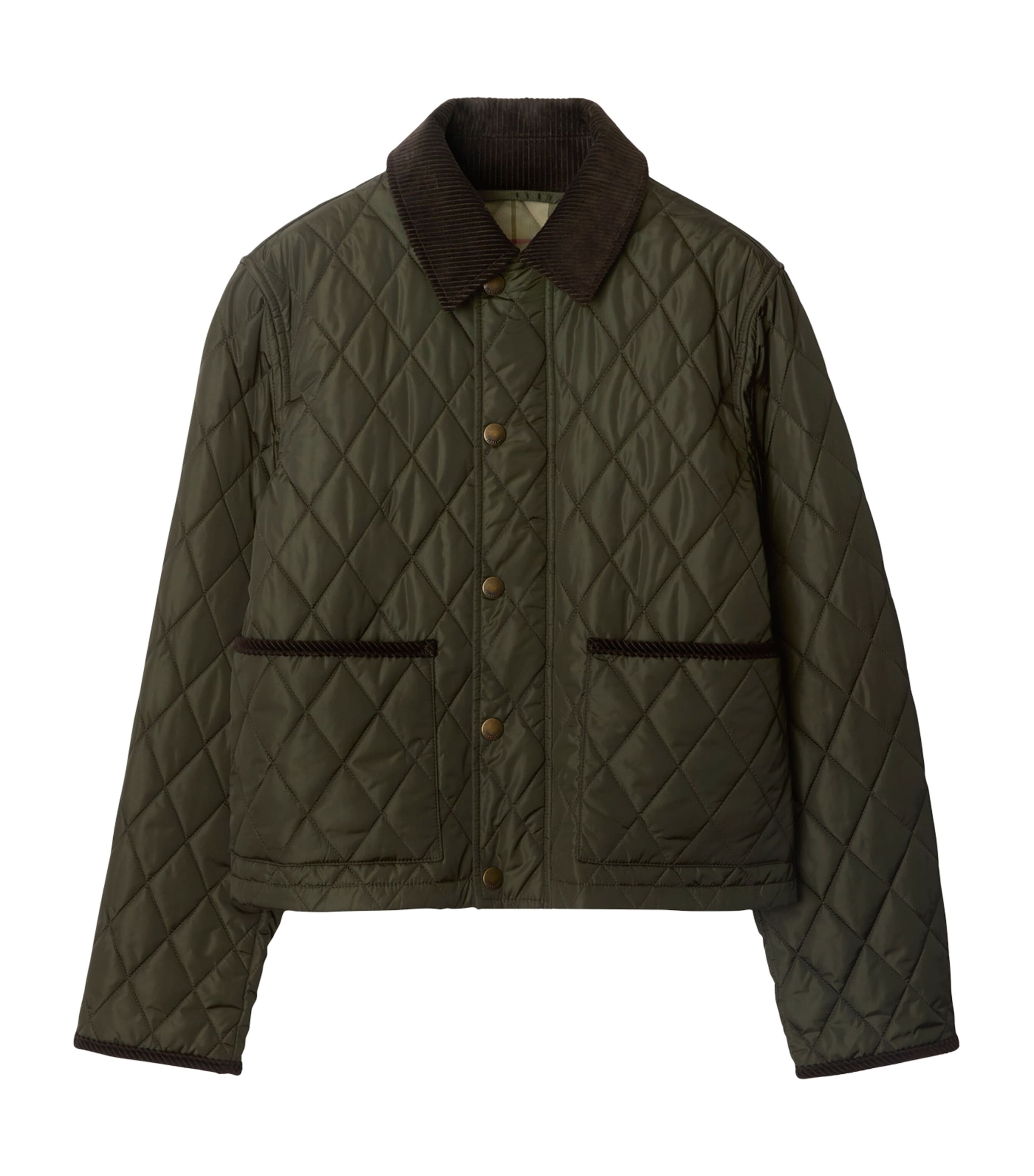 Burberry Cropped Quilted Field Jacket In Green