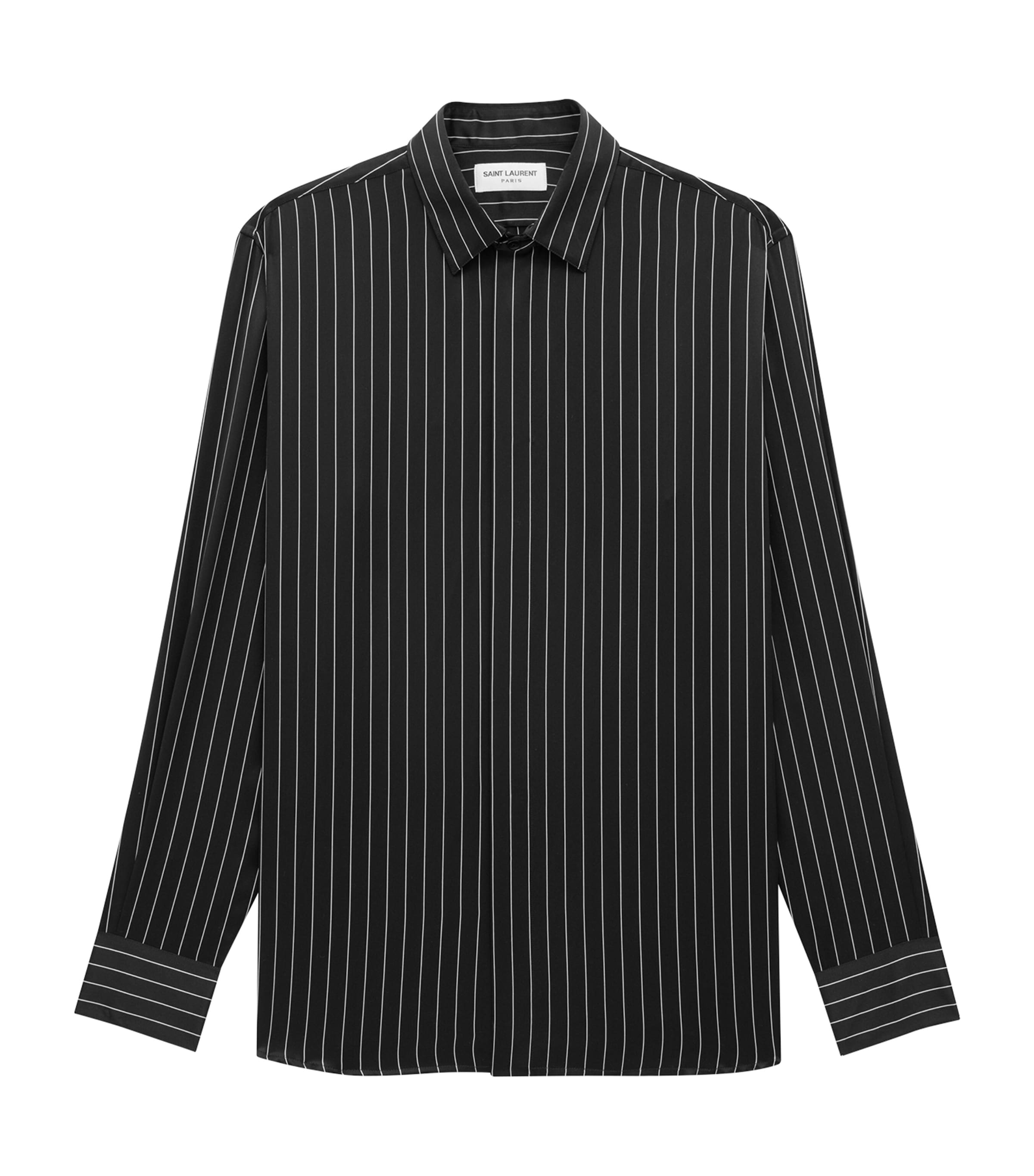 SAINT LAURENT SILK PINSTRIPE SHIRT 