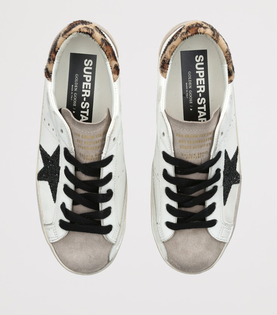 Golden Goose Leather Glittered Super-Star Sneakers White/comb Image 4