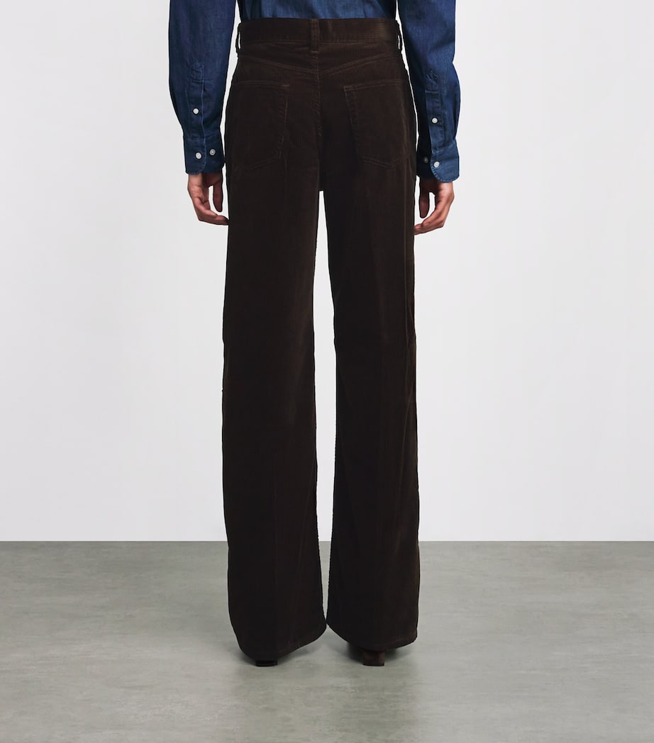 Cotton Corduroy Wide-Leg Trousers DARK BEECH Image 4