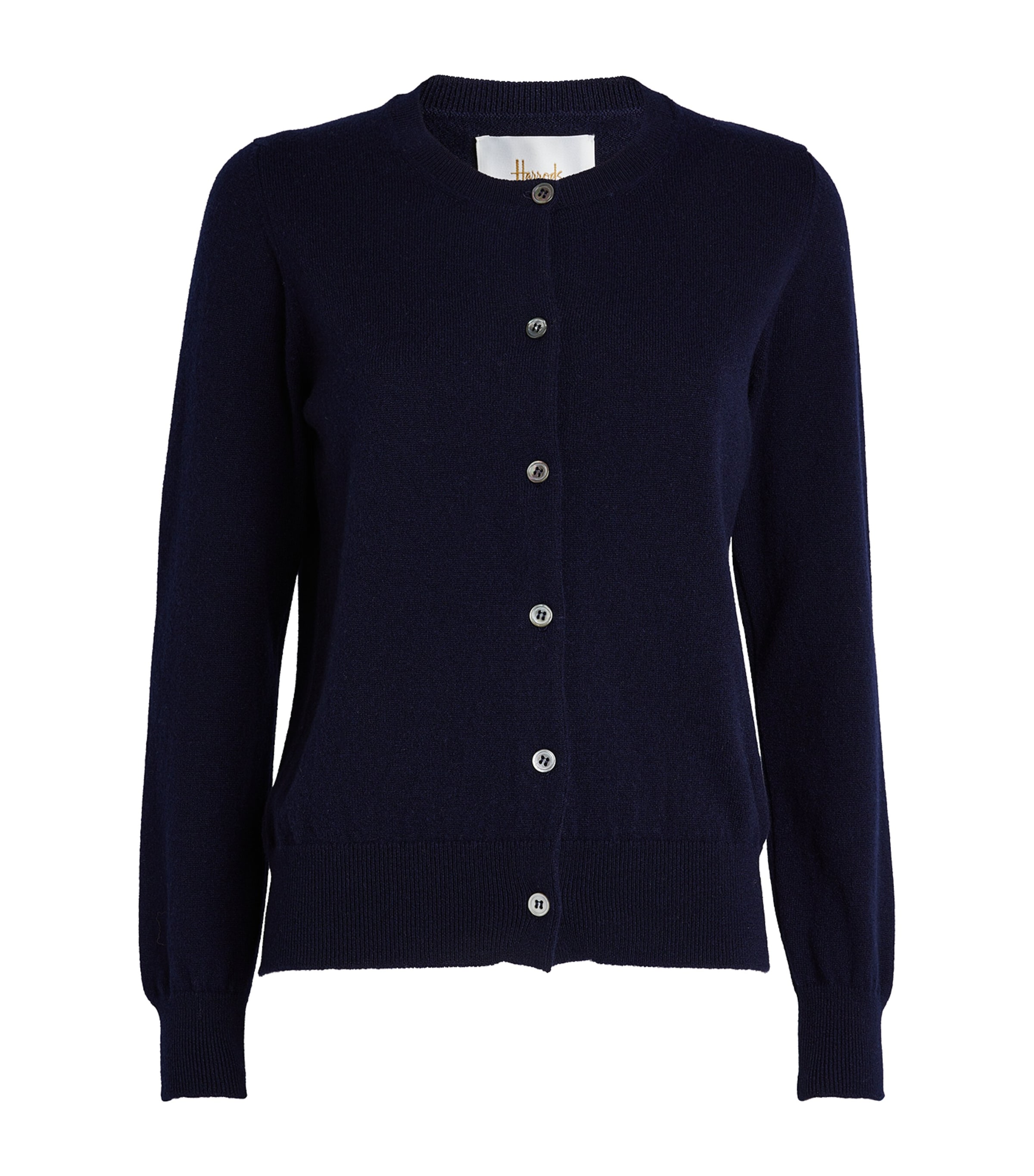 Shop Harrods Cashmere Cardigan In Navy