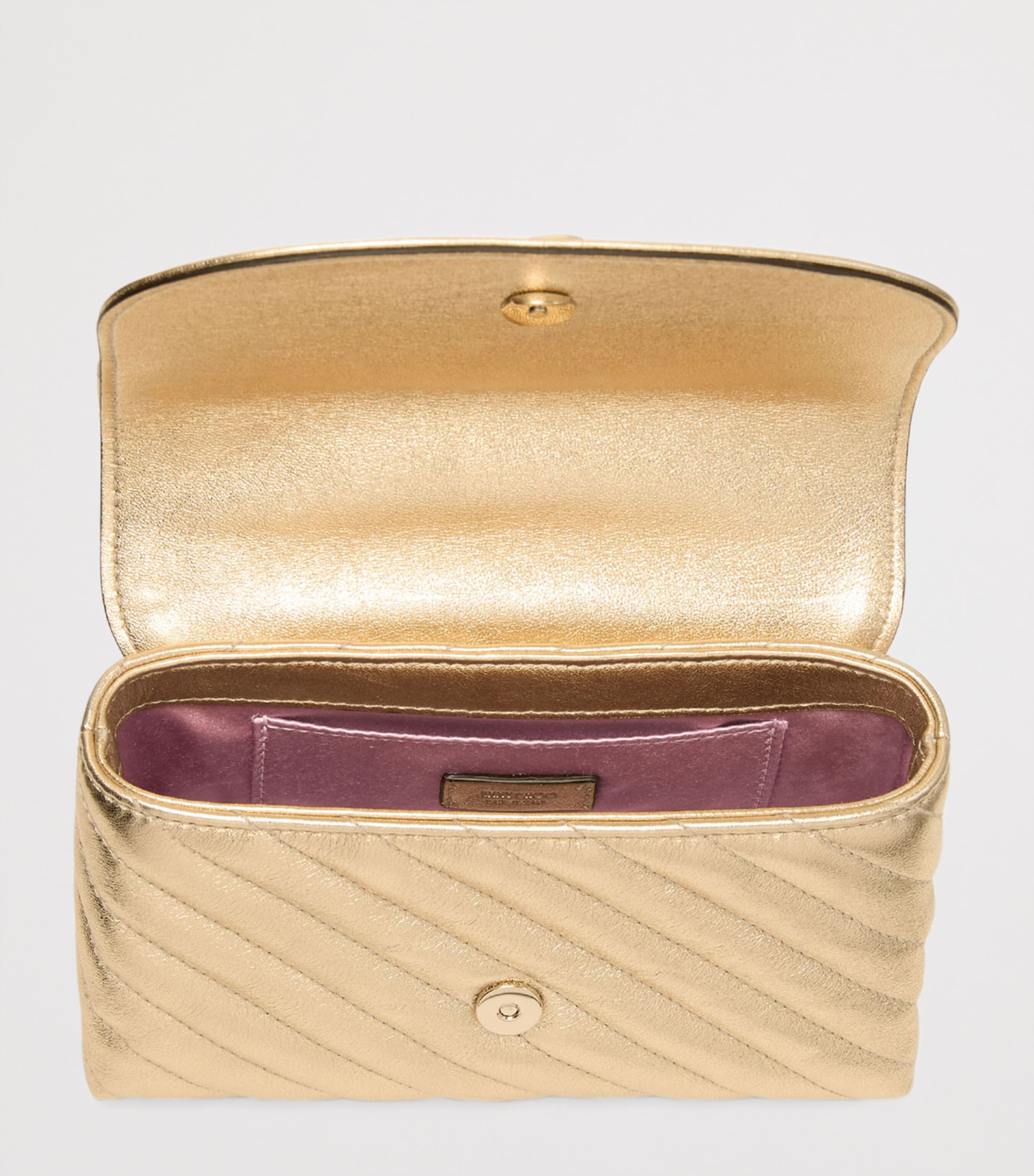 Small Curve Leather Cross-Body Bag GOLD/SHINY GOLD Image 5
