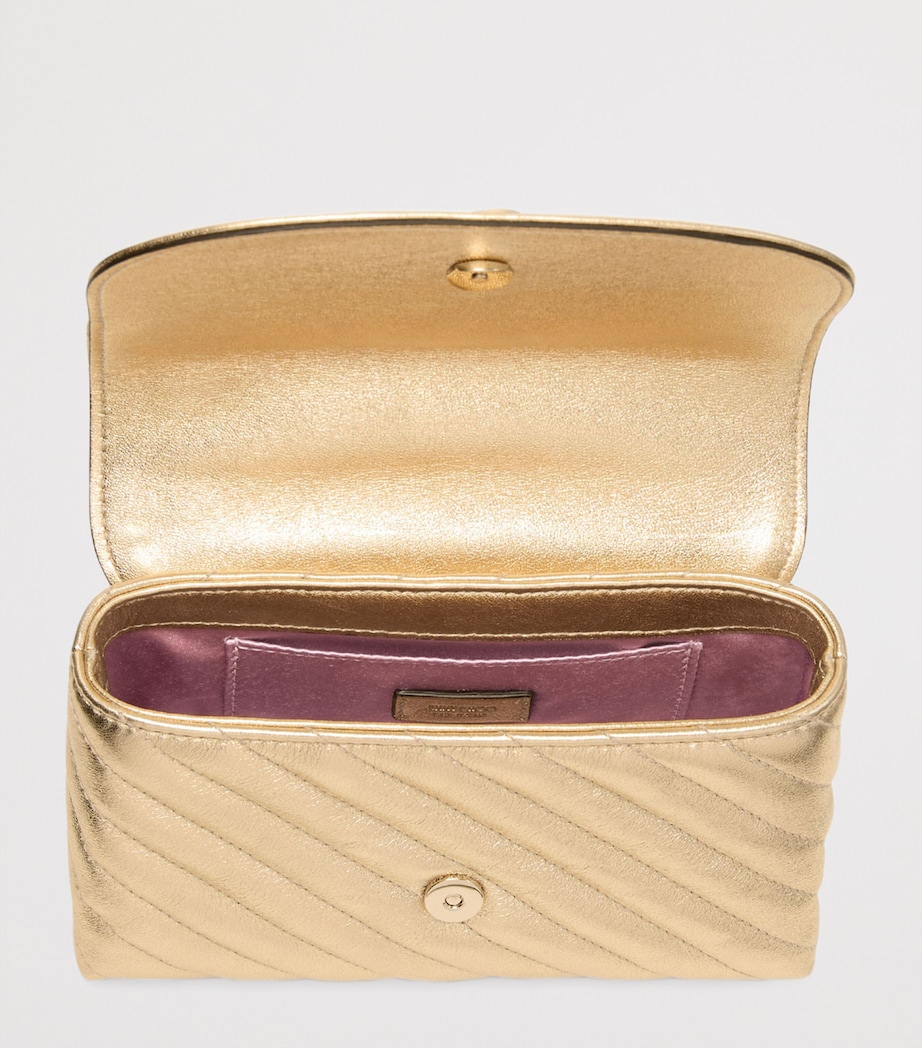 Small Curve Leather Cross-Body Bag GOLD/SHINY GOLD Image 5
