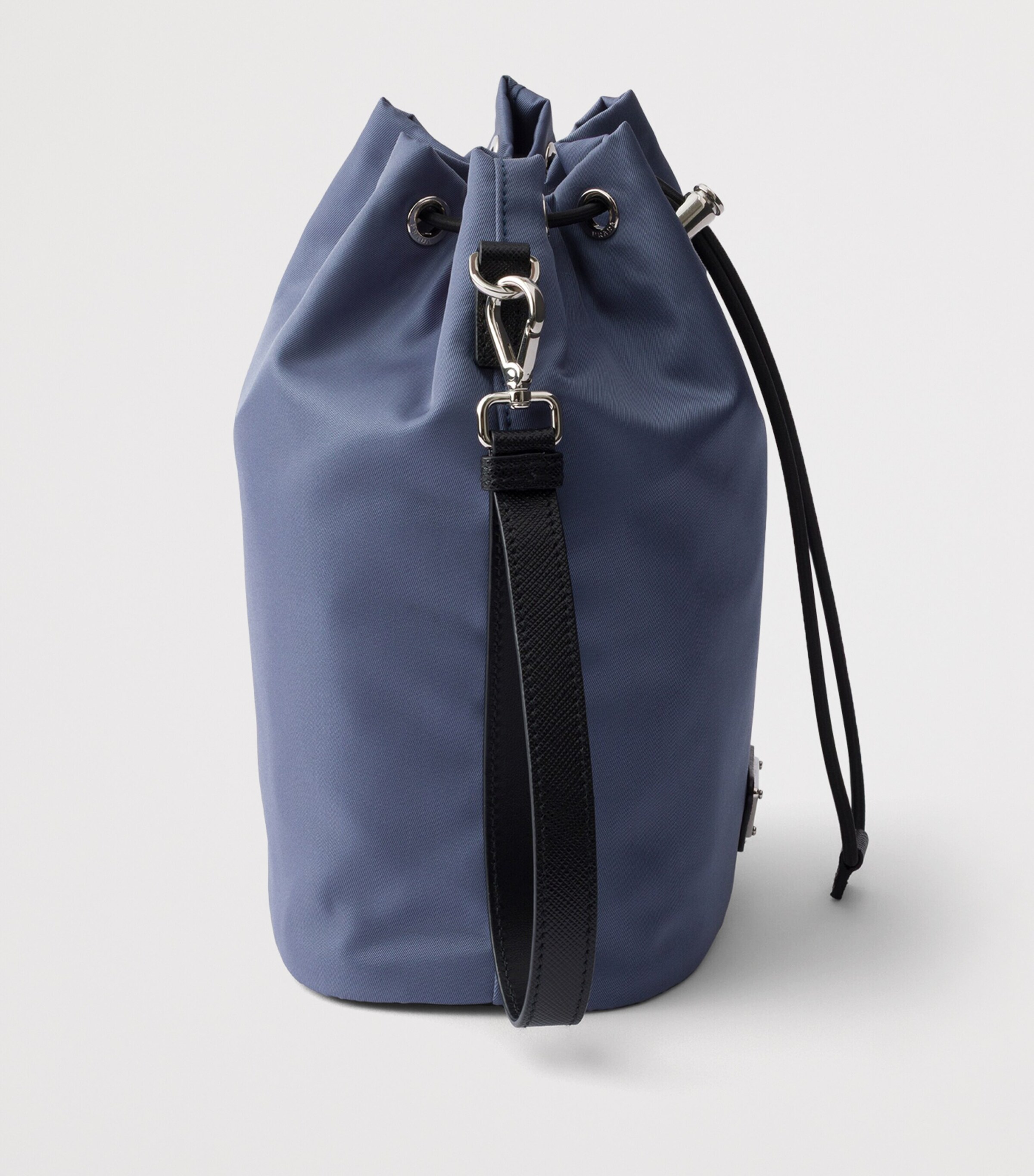 Prada Re-Nylon and Saffiano Leather Pouch Blue Image 5